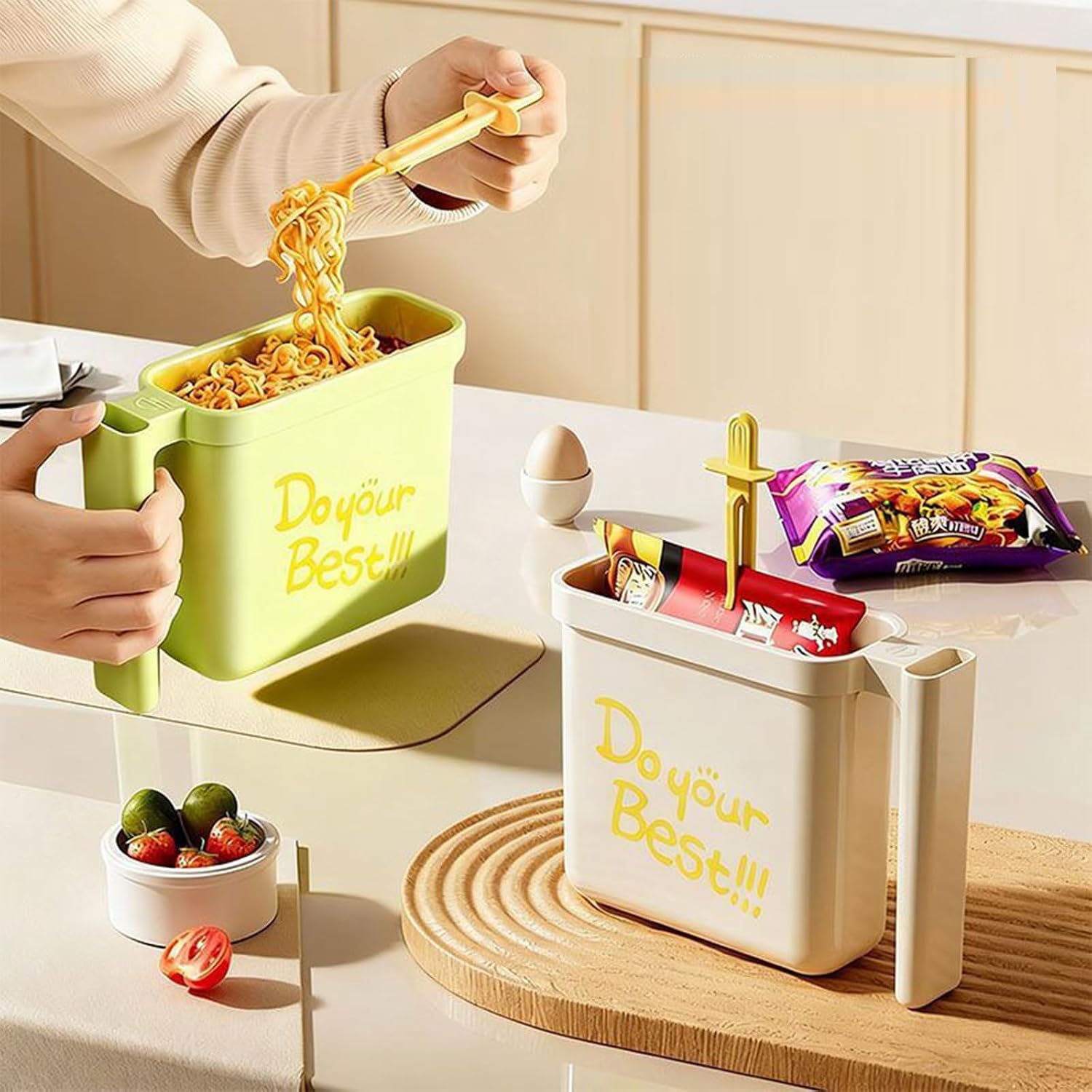 Ramen Bowl Heat Safe Large Capacity Portable for Students and Workers Bowl