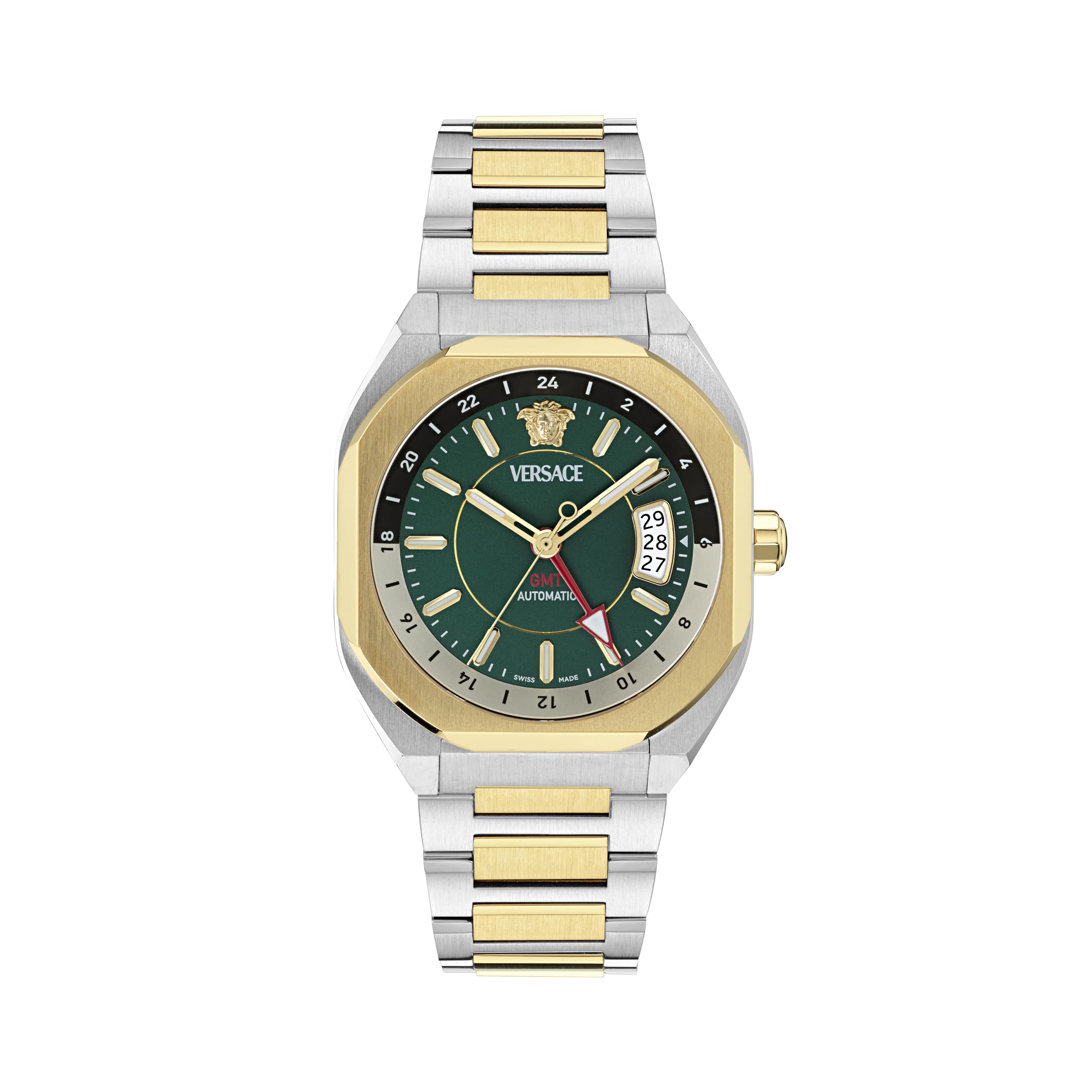 Versace VE0I00325 V-Contempo GMT Automatic gold silver green Steel Men's Watch