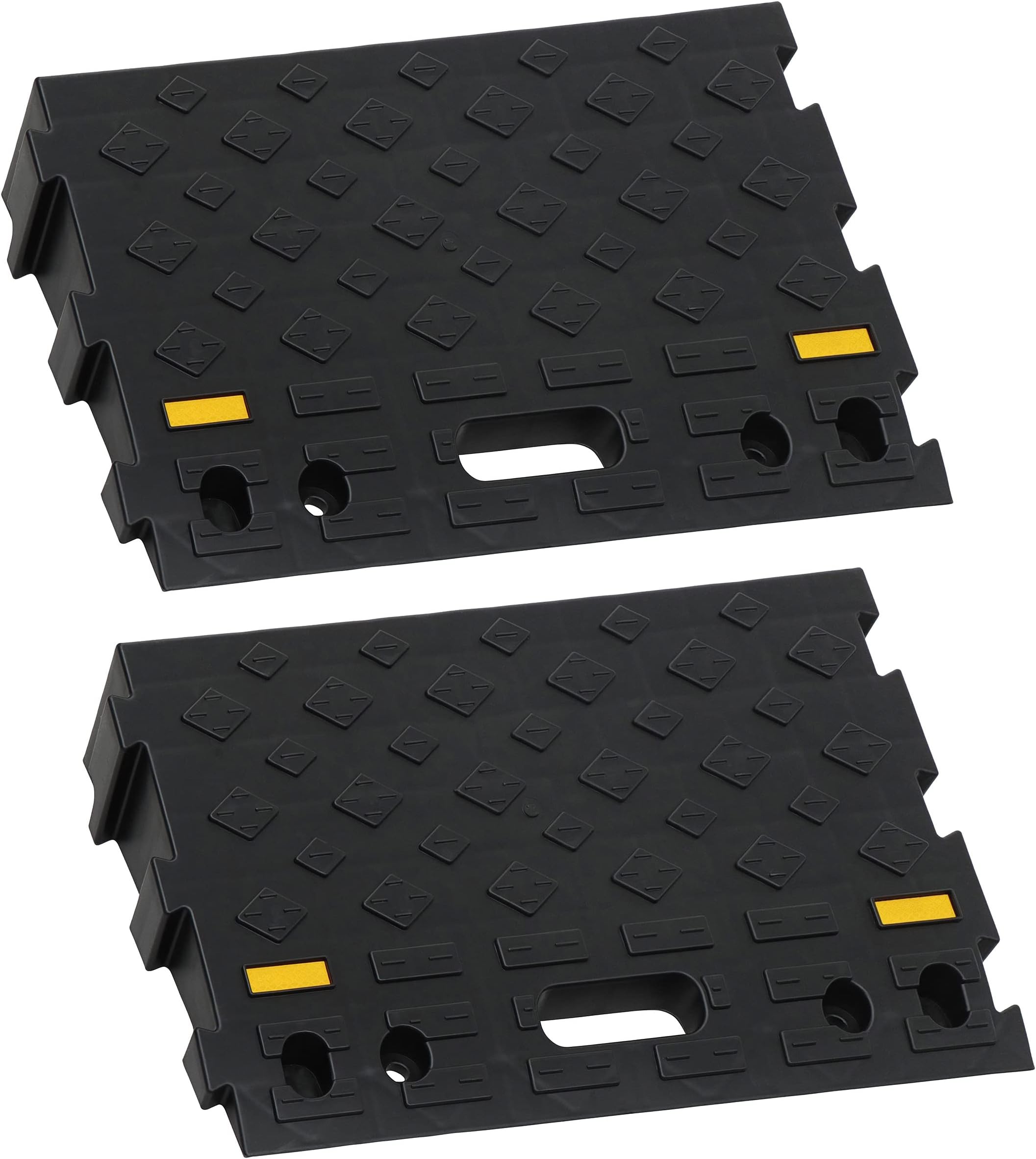 BISupplyRubber Curb Ramp 4 Inch Rise Wedge Set - 2pk Car Ramps Interlocking Curb Ramps for Driveway and Sidewalk