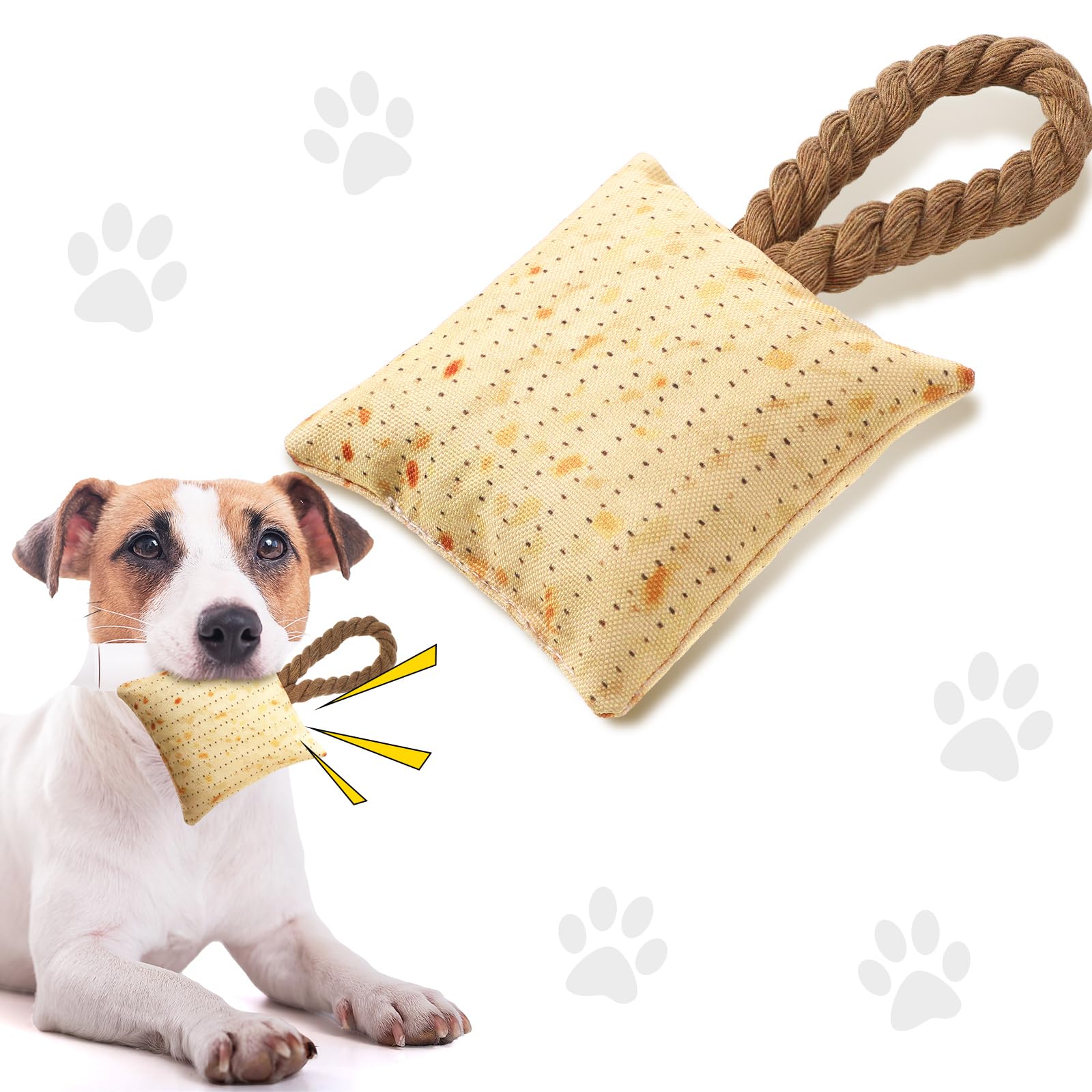 Jouet couineur os de Pâque chien - Corde de dentition Seder Judaïca