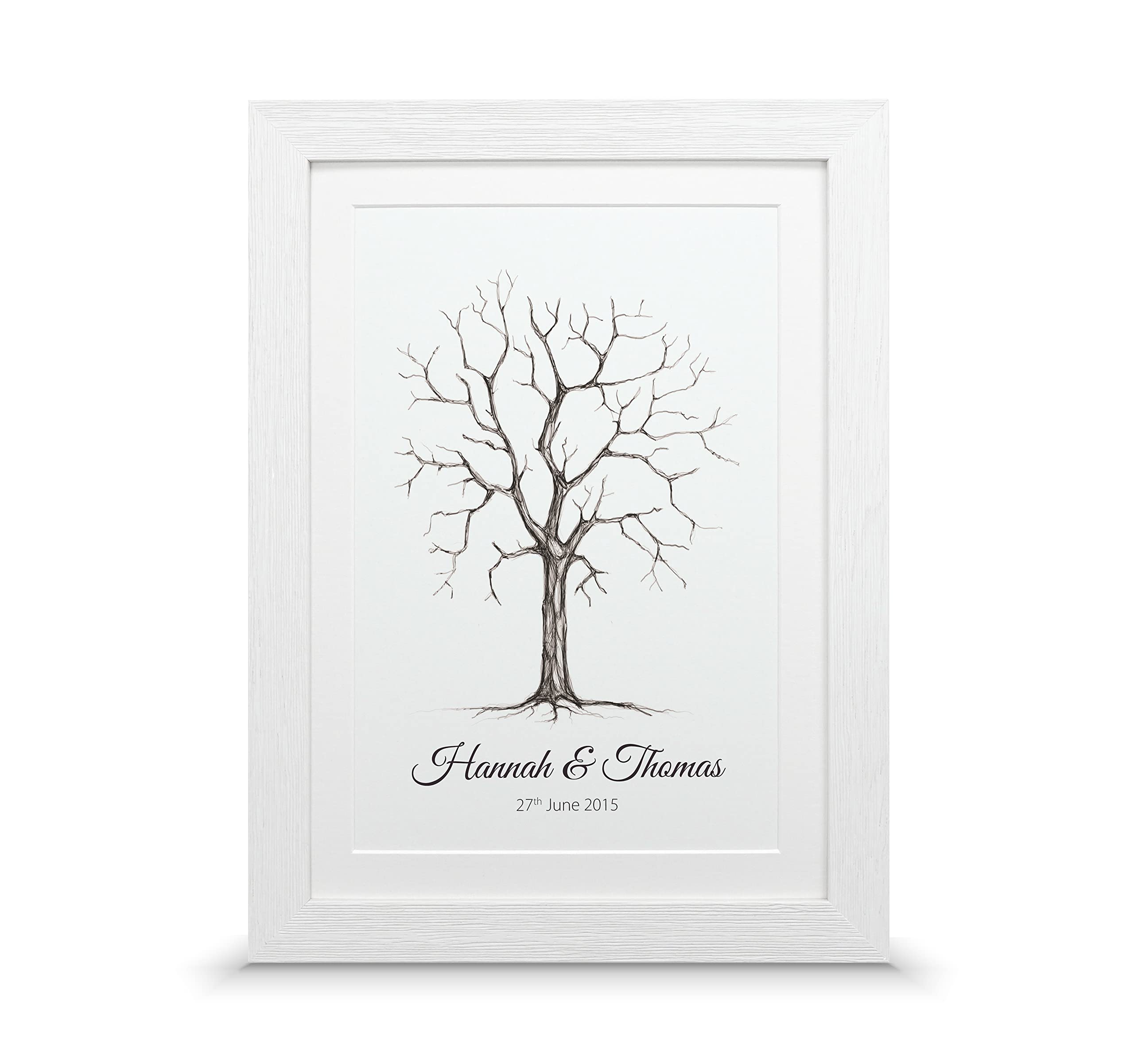 Alternative guest book | Fingerprint tree (A3-42x30cm, Print & Premium Frame)
