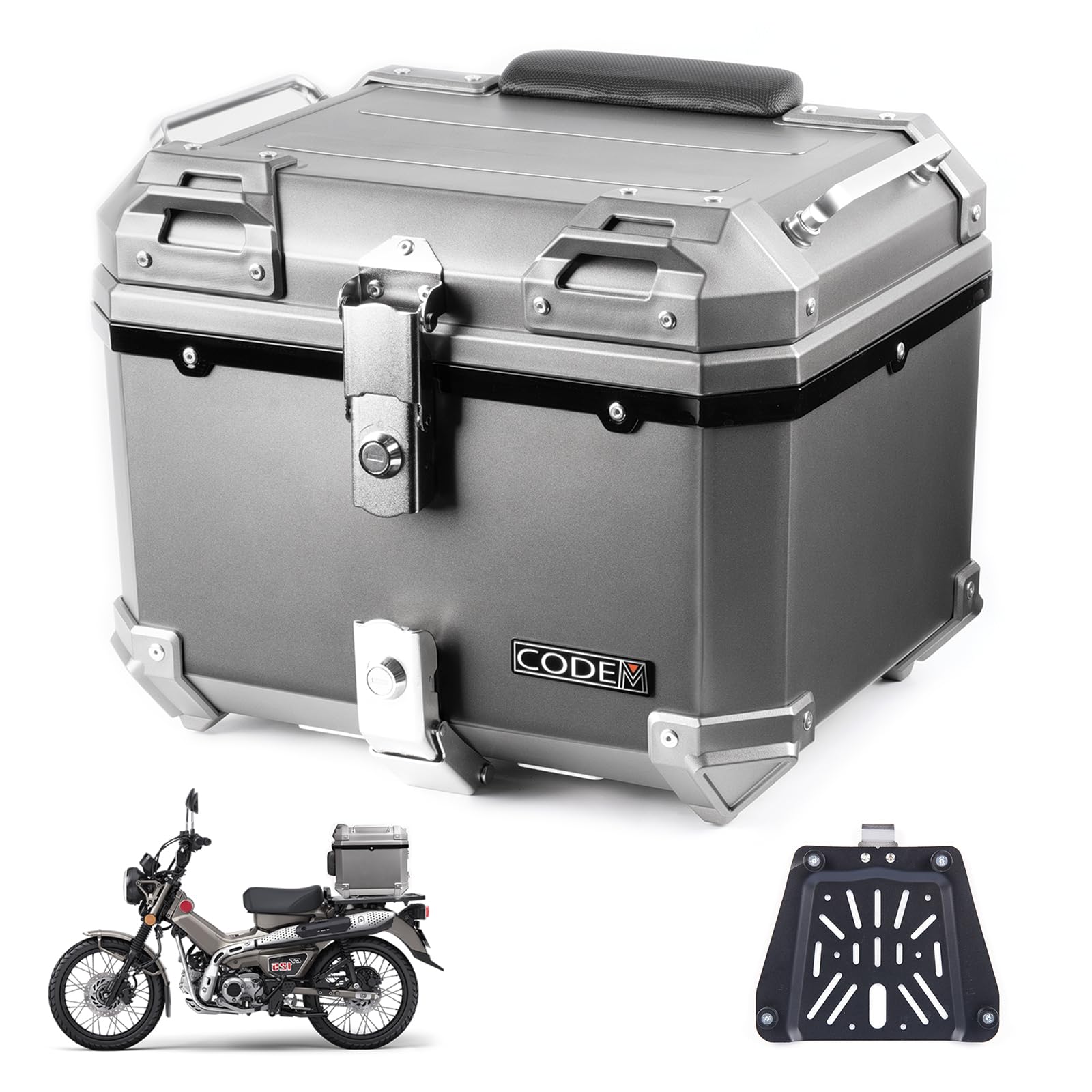 Amazon | CODEM バイク リアボックス 45L 大容量 トップケース ABS 