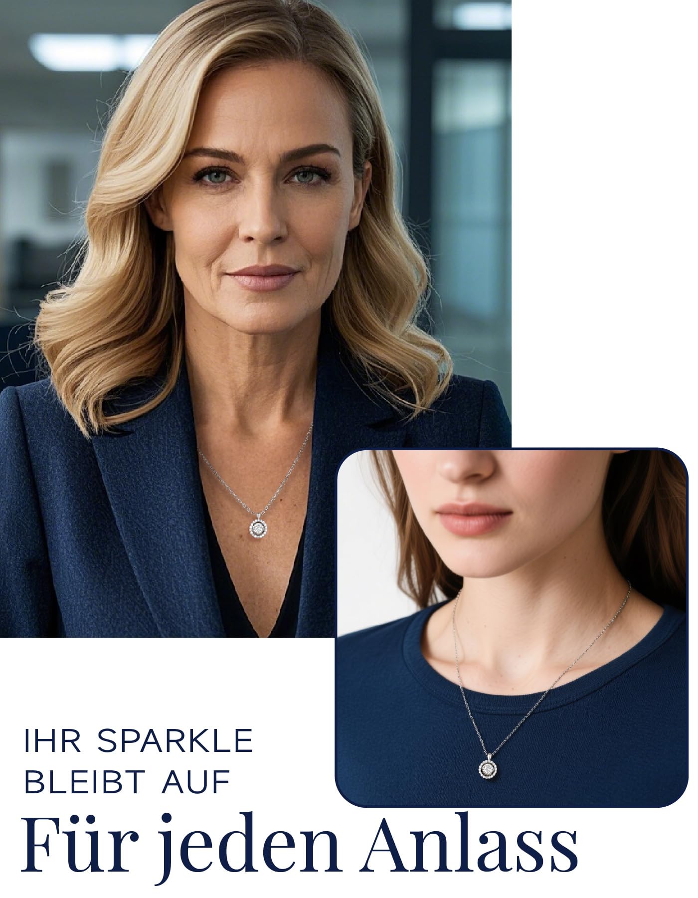 MomentWish Moissanite Collana Donna, 1 Carato Punto Luce Sparkling Dancing Collana Argento 925 Ciondolo Gioielli Regalo per Donne Fidanzata Cuore/Halo/Trifoglio/Ferro di Cavallo
