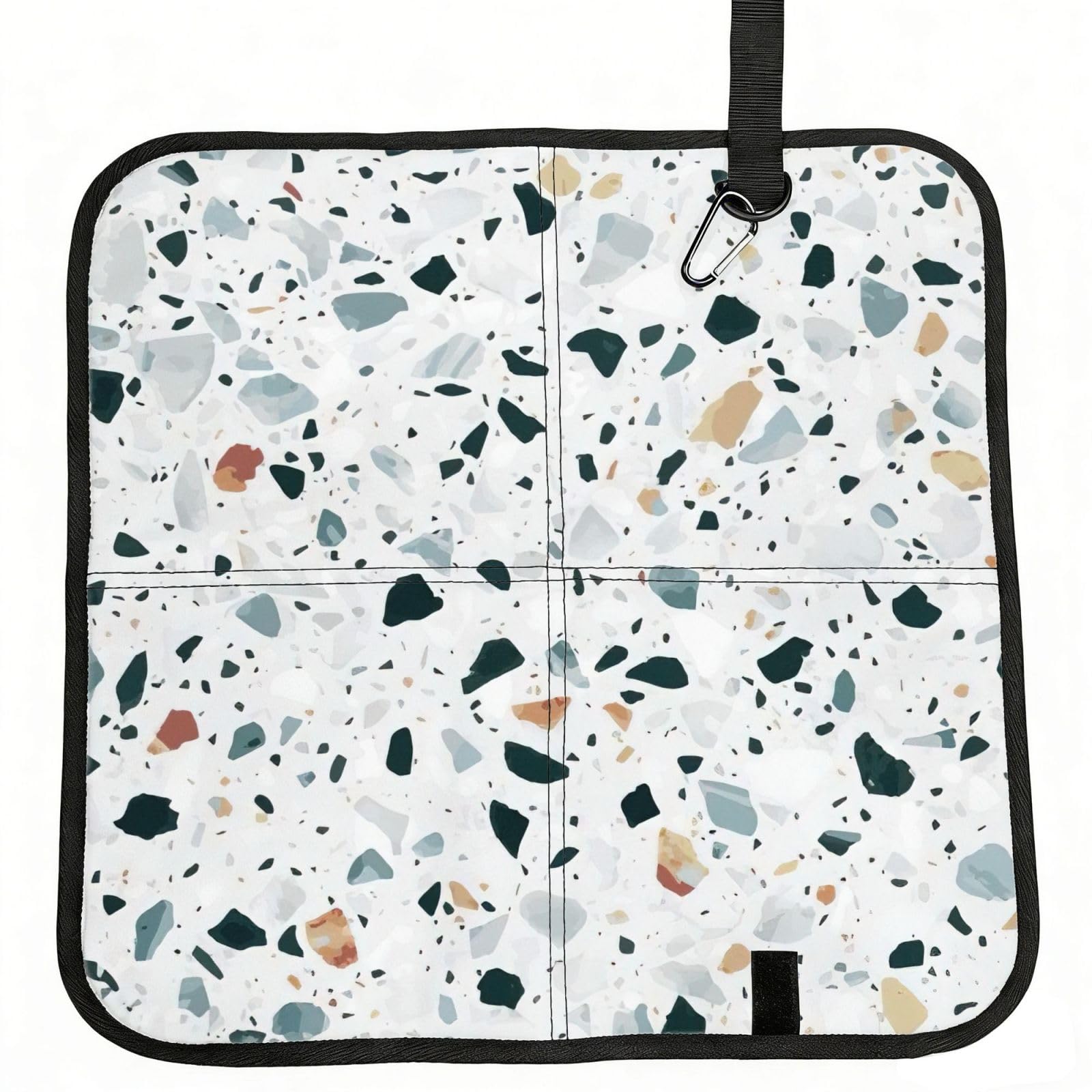 AYYQWE Terrazzo Marble Pastel Print Foldable Seat Cushion Portable Chair Pad Office Commuting Picnic Camping Outdoor