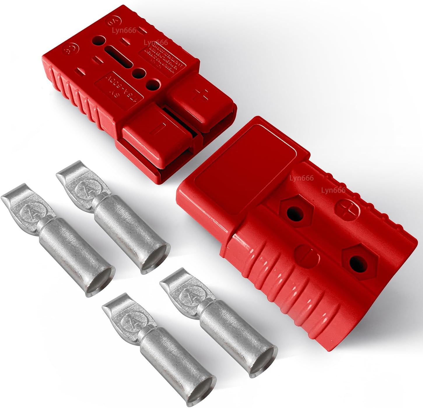 2-4 Gauge Battery Quick Connector 175A 12-36V Battery Quick Disconnect Battery Quick Wire Harness Plug Kit for Car Bike ATV Winches Lifts Motors More (2pcs,Red)