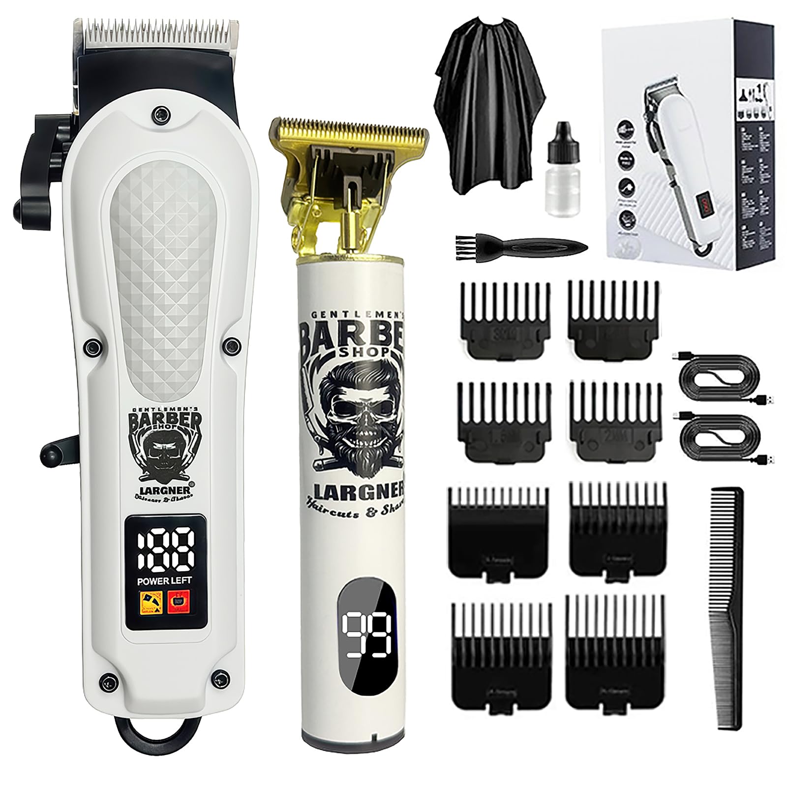 Hair Clippers for Men, Clippers and Trimmers Set, Barber Clippers, Electric Hair Trimmer with Box, Gifts for Men Purple