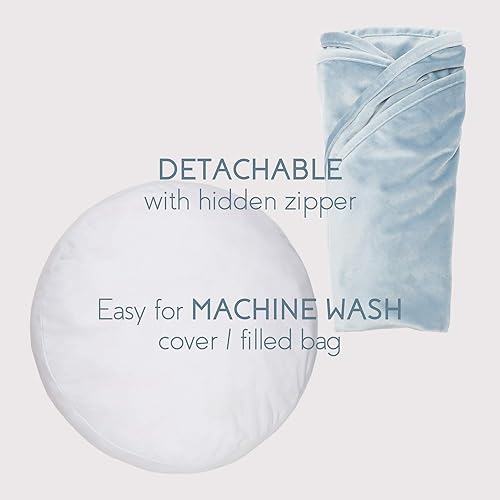 Miniatura 4 de Cojines de suelo de terciopelo redondos para silla y sofá, cojín de lectura suave, puff, colchón, bolsa de frijoles para rincón de lectura, sala de