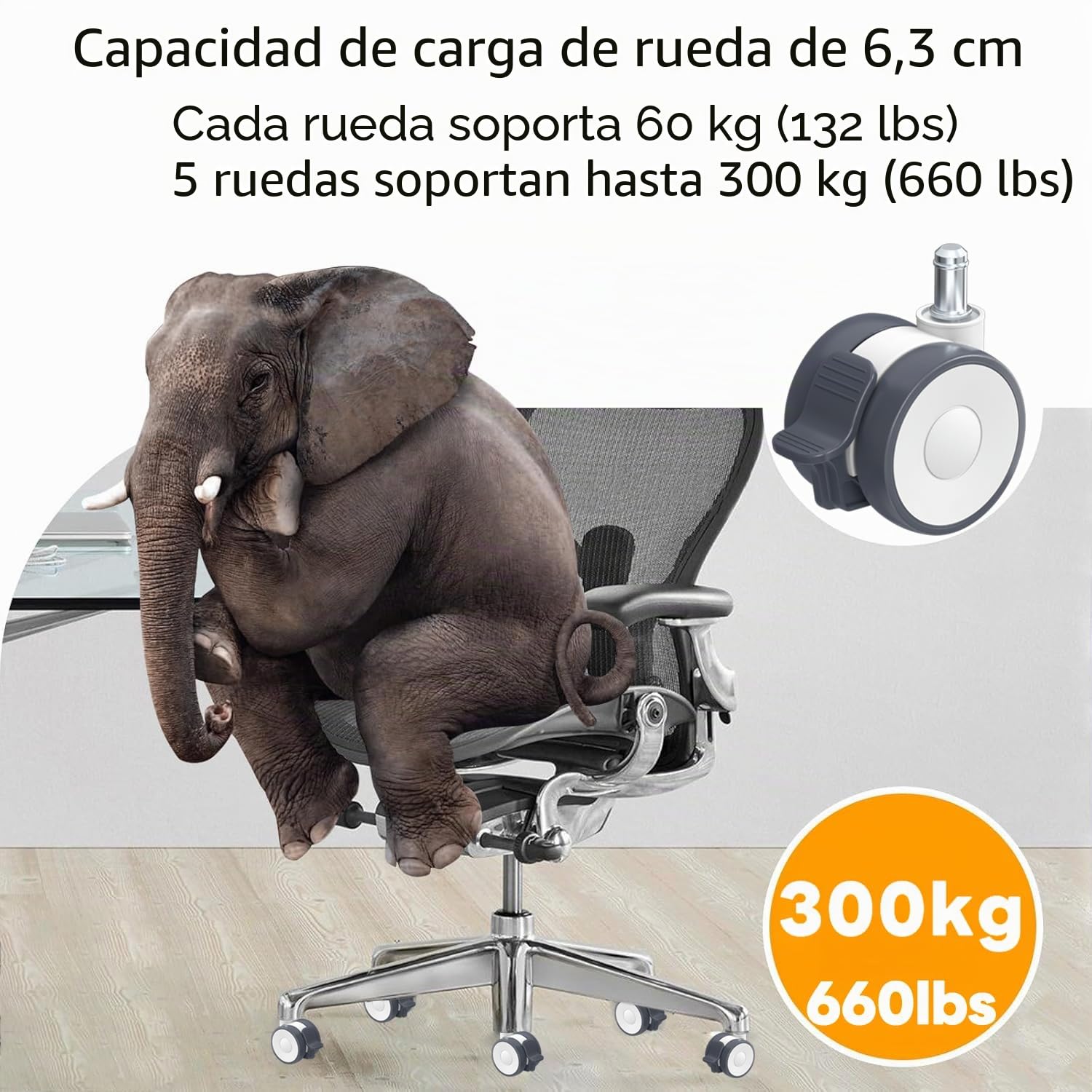 Ruedas para silla de oficina con freno 11mm, juego de 5 ruedas de suelo duro para sillas de oficina, ruedas de escritorio, ruedas de goma para alfombras, parquet y suelos de baldosas, ruedas para