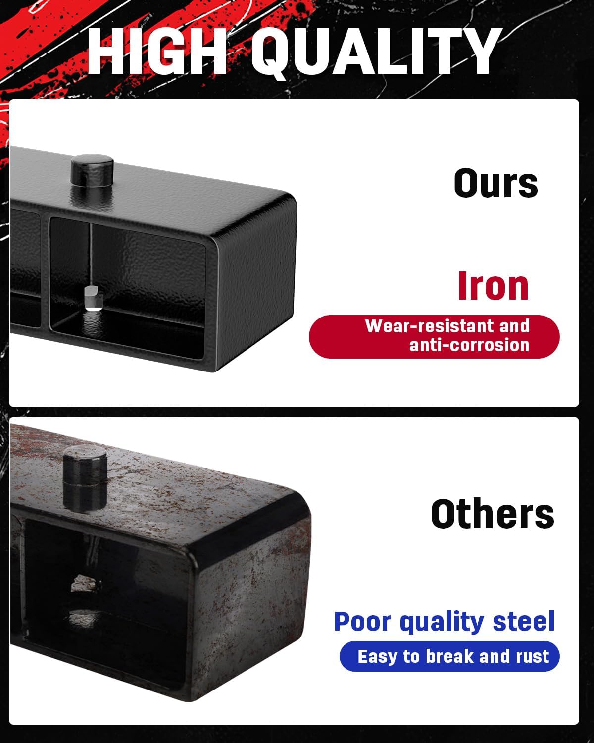 Richeer 2 inch Rear Lift Block Kits Compatible with 1999-2022 F250 F350 Super Duty 2WD 4WD, 2'' Rear Leveling Lift Kits with Extra Long Extended U-Bolts Raise The Rear of Your Pickup By 2"