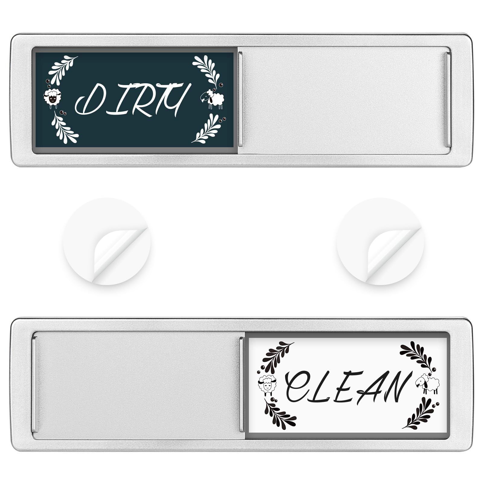Dishwasher Magnet Clean Dirty Sign Shutter Only Changes When You Push It Non-Scratching Strong Magnet or Adhesive Options Indicator Tells Whether Dishes are Clean or Dirty (Deepblue)
