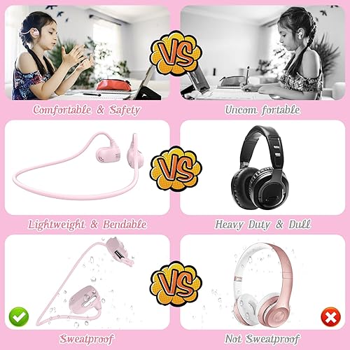 Miniatura 7 de BANIGIPA Auriculares para niños, audífonos de oreja abierta, cómodos para adolescentes, niños y niñas, auriculares inalámbricos Bluetooth 5.3 con