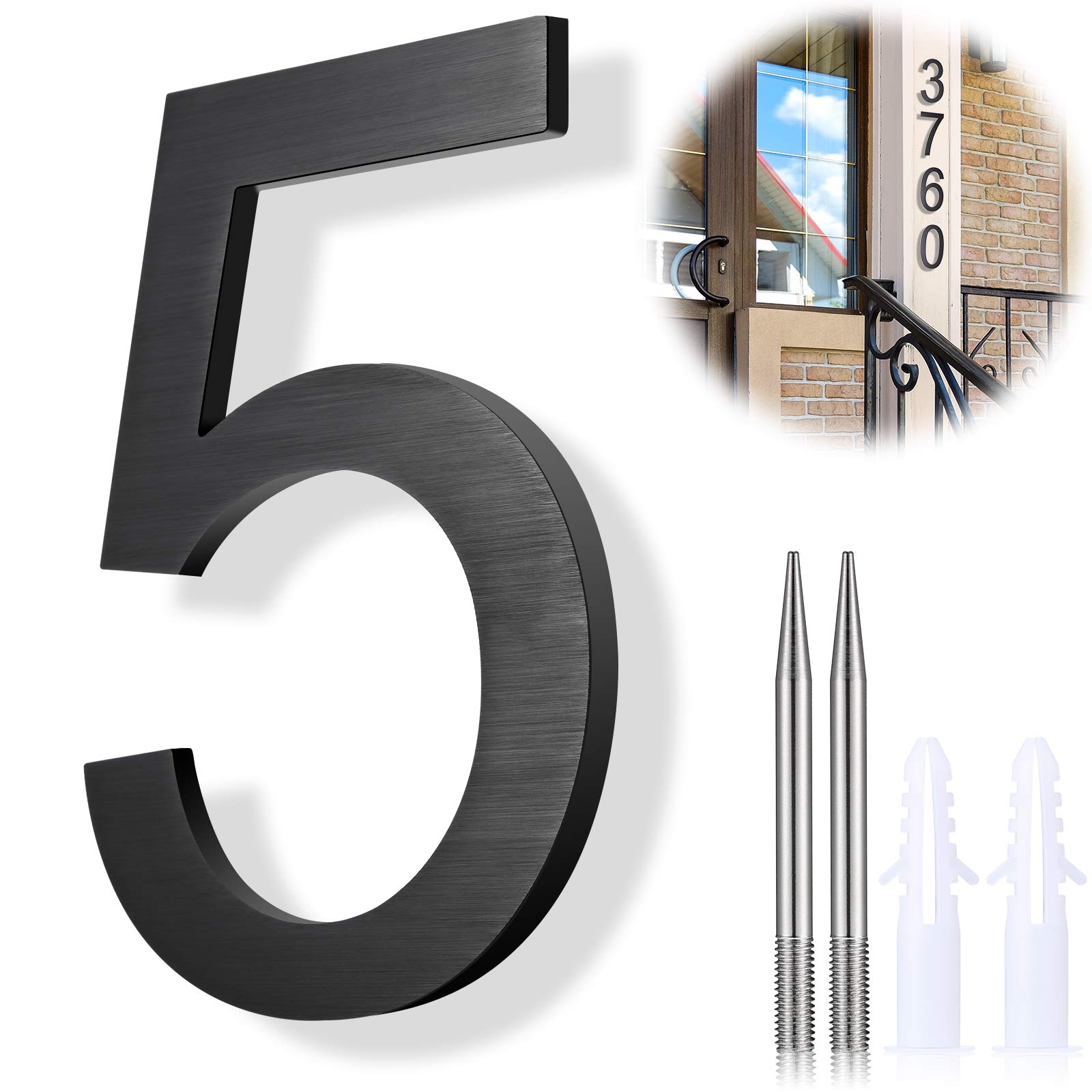 Buy 8 Inch Floating House Number Modern House Numbers Matte Black 304