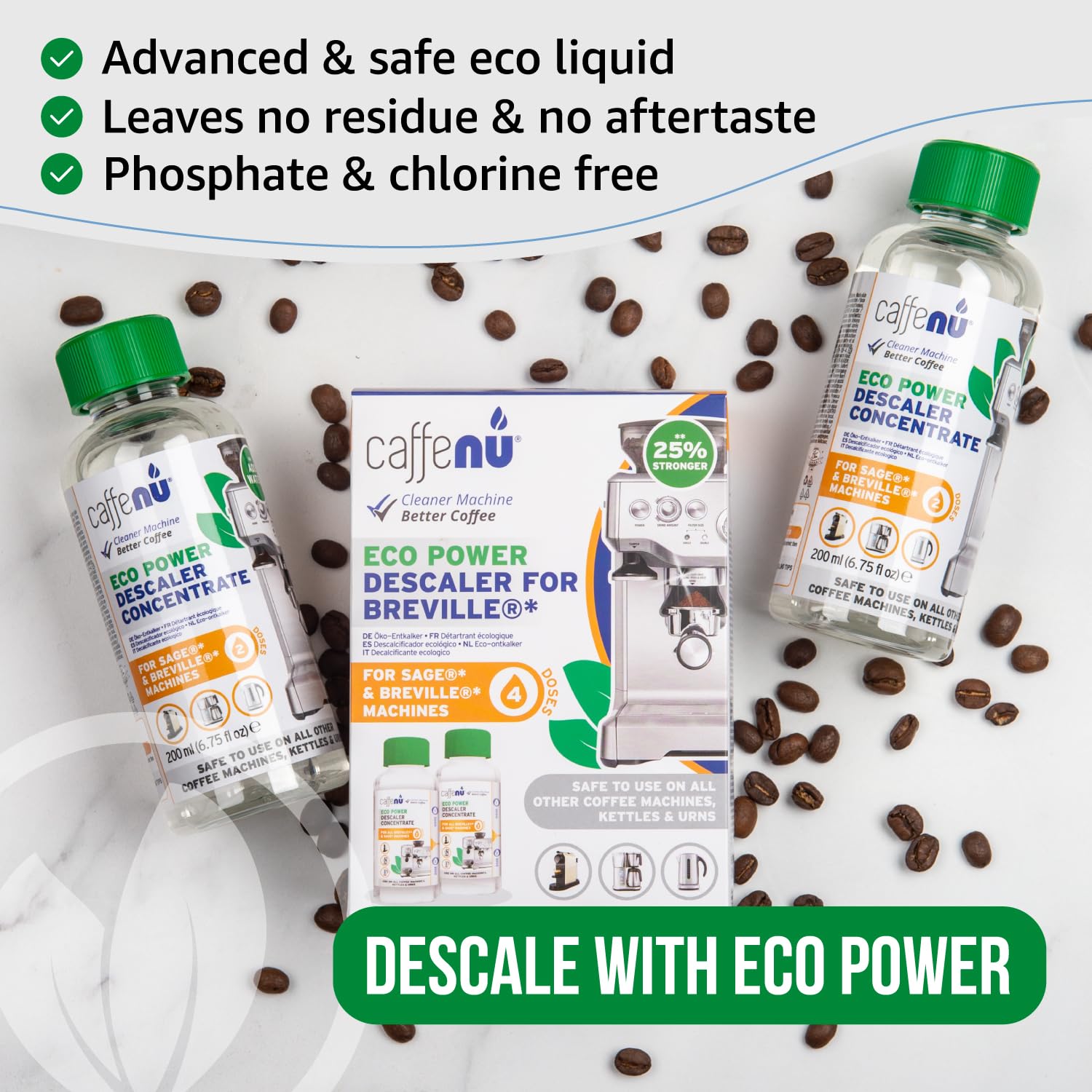 Solution Détartrage Compatible Sage 200ml - Détartrant Breville 2 Doses Pour Machines à Café