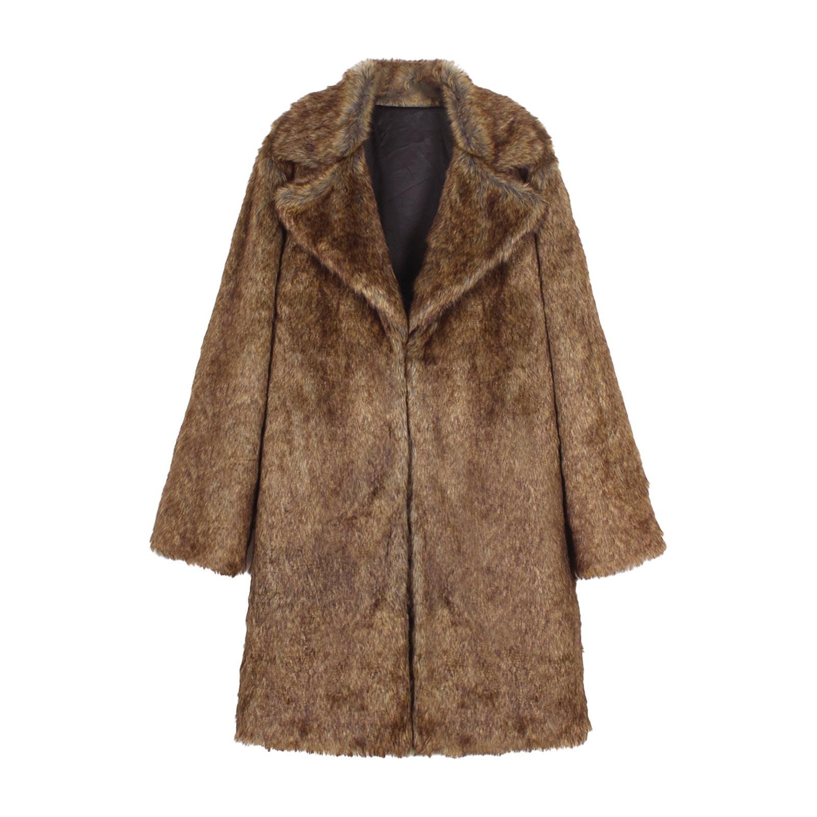 Cocila Abrigo Plumas Chica Abrigo de sintética estampado para mujer, cárdigan largo con capucha, prendas de vestir exteriores con frente abierto, abrigos cálidos de invierno Hombre Cuero Negro