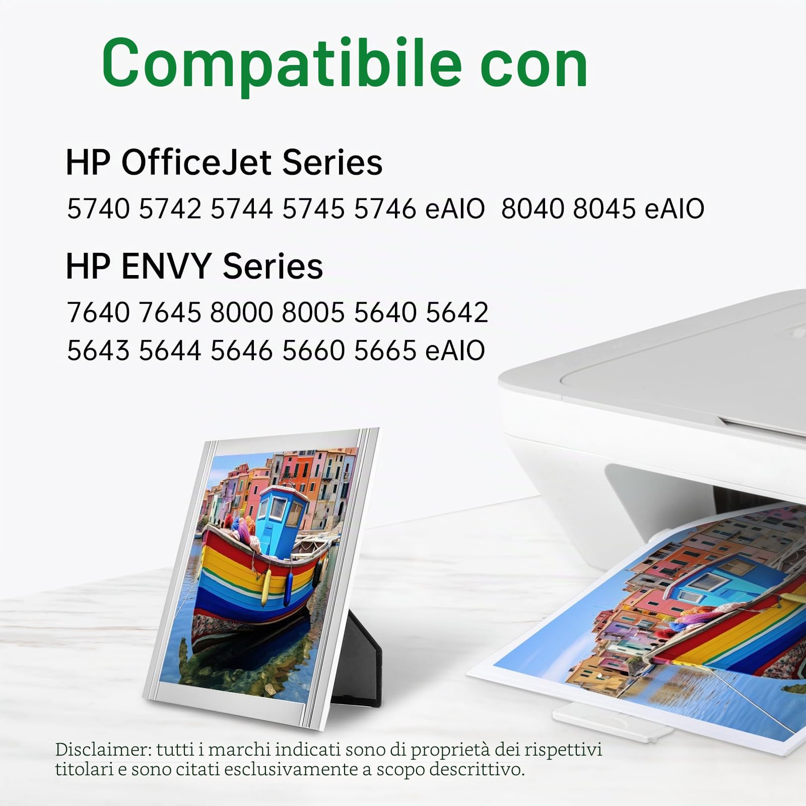 Set Cartucce 62XL Per HP: Nero E Tricolore Compatibili Con Envy 7640, 5660, 5540, OfficeJet 5740, 5745, 250, 200, 8040, Resa 700/450 Pagine - 2