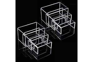 Acrylic Risers Display Shelf 6pcs Clear Display Stand