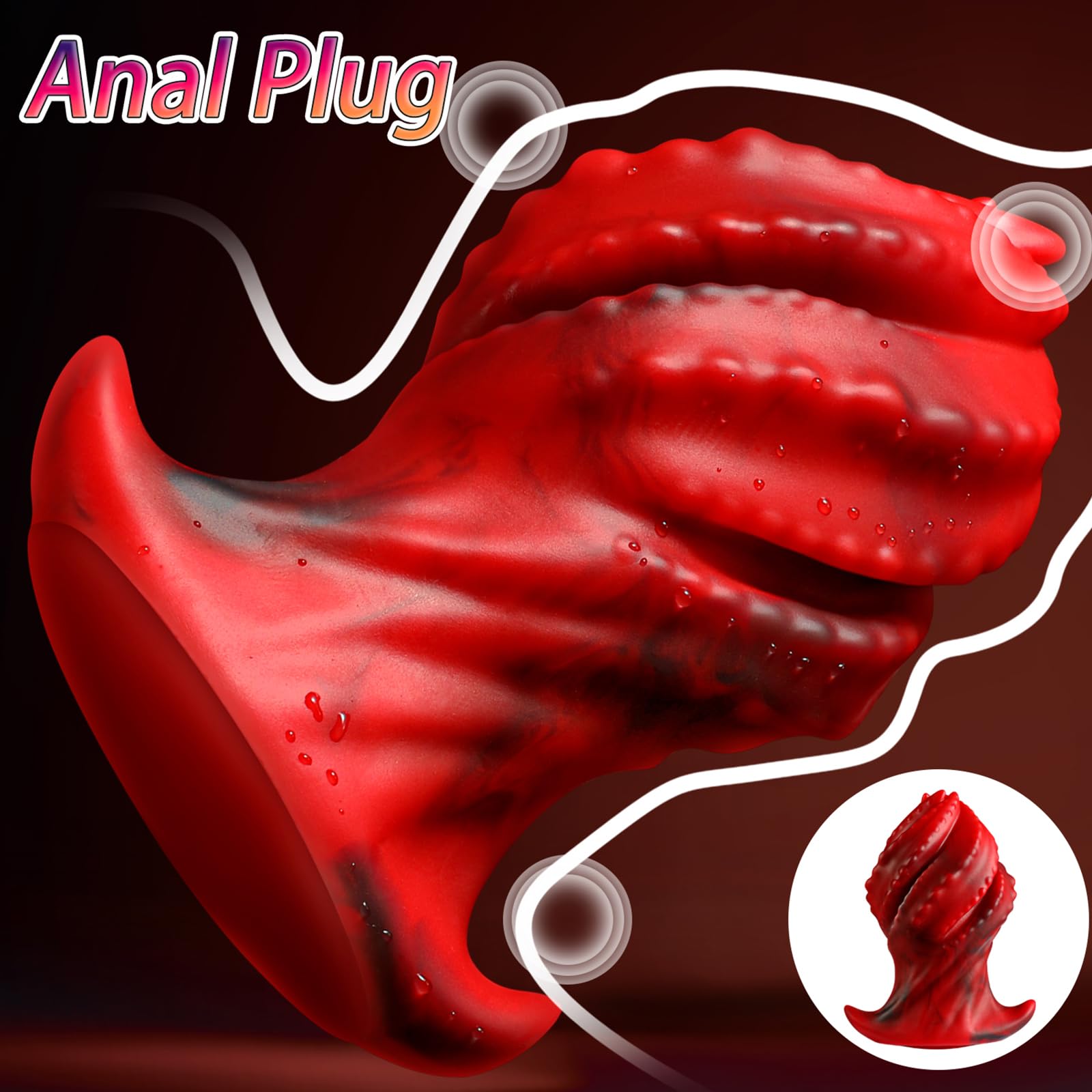 AMAZBEE Plug anale gigante Dildo anale in silicone per donne Monster Butt Plug Massaggio Prostata Trainer anale grande per la dilatazione anale (L)