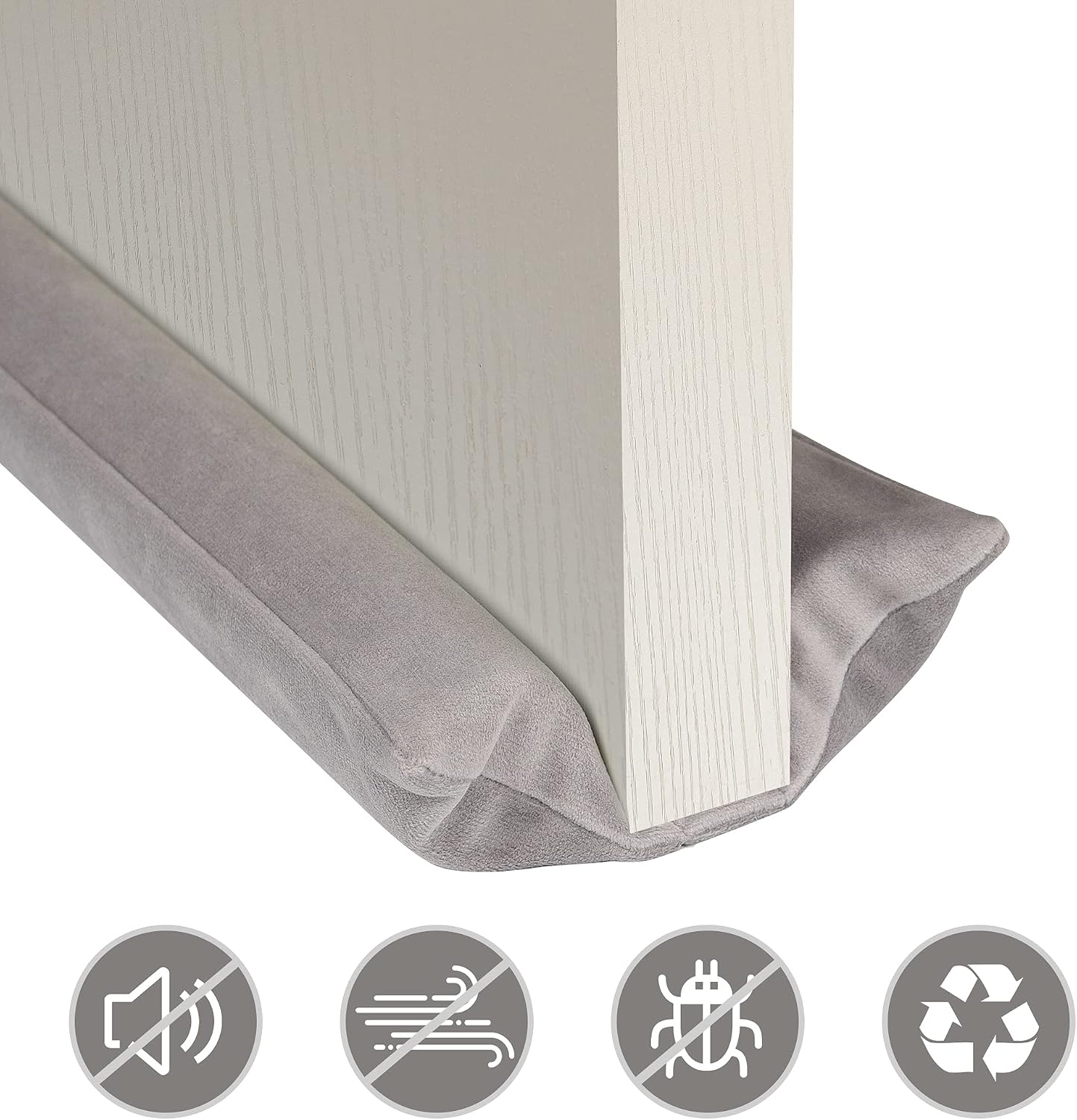 Door Draft Stopper - Weather Stripping Noise Blocker Window Breeze Blocker, Adjustable 34" to 36" for Sound Dust Proof, Saving Energy Under Door Guard (Grey)