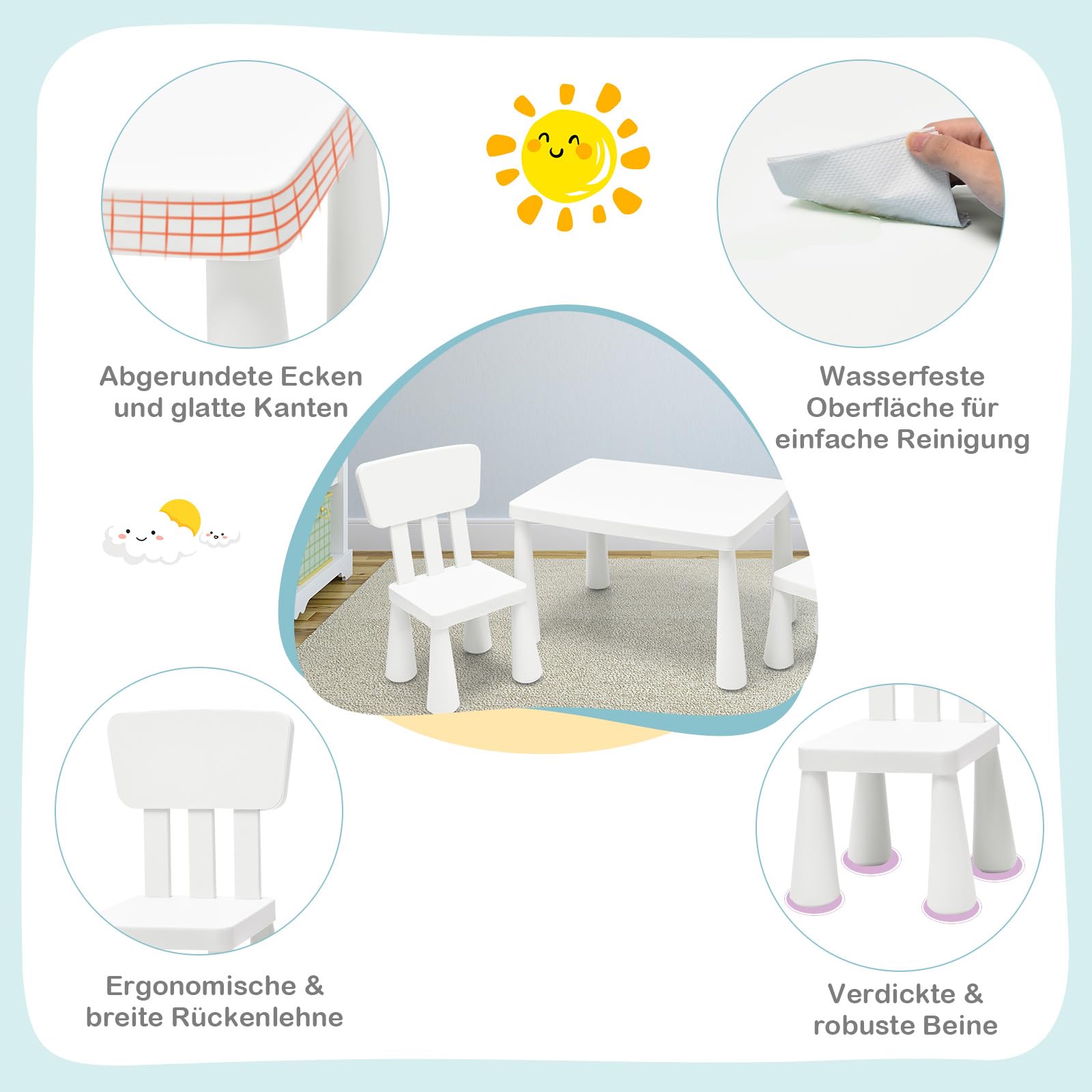 GOPLUS Kindertafel met stoel, tekentafel met papierrol en markers, opklapbare kinderzitgroep met opbergruimte, multifunctionele kindertafel om te schilderen, spelen, eten voor kinderkamer (wit GOPLUS Kindertafel met stoel, tekentafel met papierrol en markers, opklapbare kinderzitgroep met opbergruimte, multifunctionele kindertafel om te schilderen, spelen, eten voor kinderkamer (wit