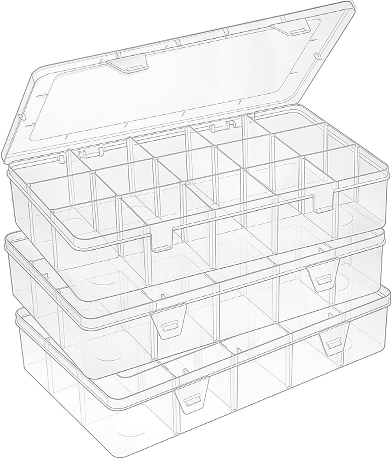 3 Pack 15 Large Grids Organizer Box