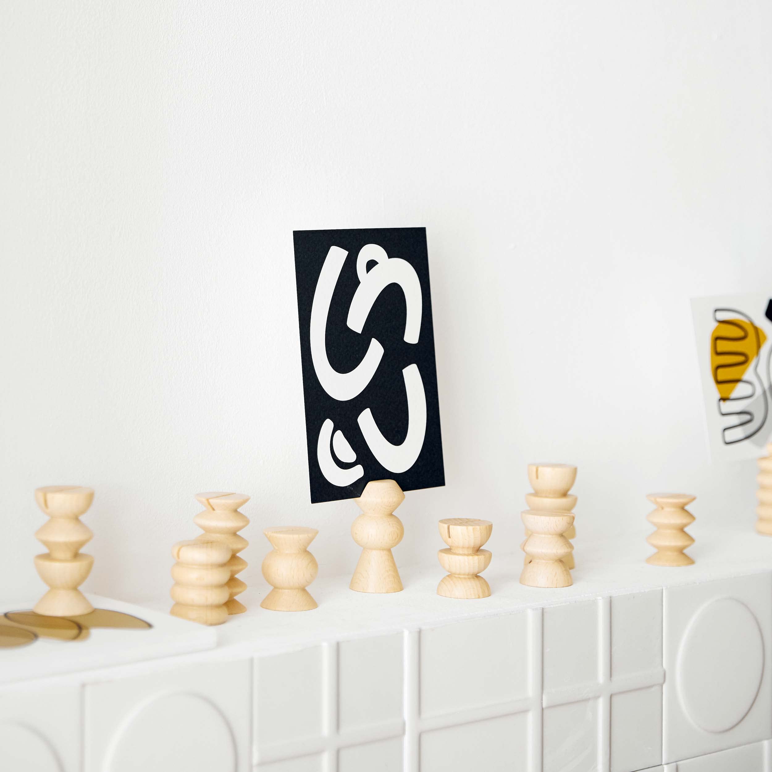 Soporte de madera para cuadros/tarjetas de tótem - Juego de 10