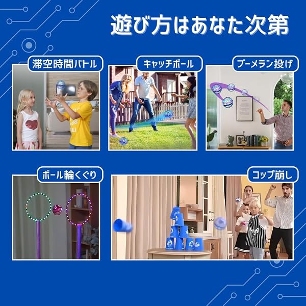 【日本正規品】Growder公式 フライングボール スピナーボール LED搭載 高耐久性 PL保険付き 誕生日 プレゼント おもちゃ 男の子 女の子 (ブルー) - 5