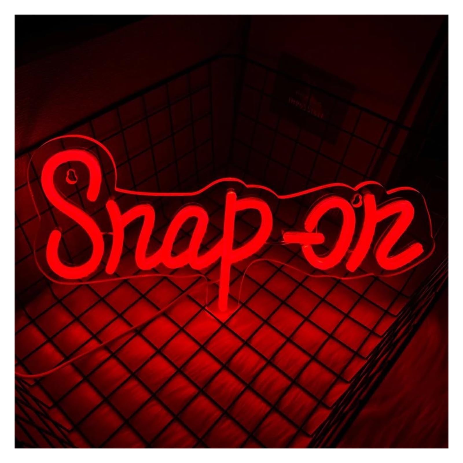 Insegna luminosa al neon Snap-On per insegna al per neon, cartellone pubblicitario con lettere rosse, luce LED dimmerabile alimentata tramite per USB