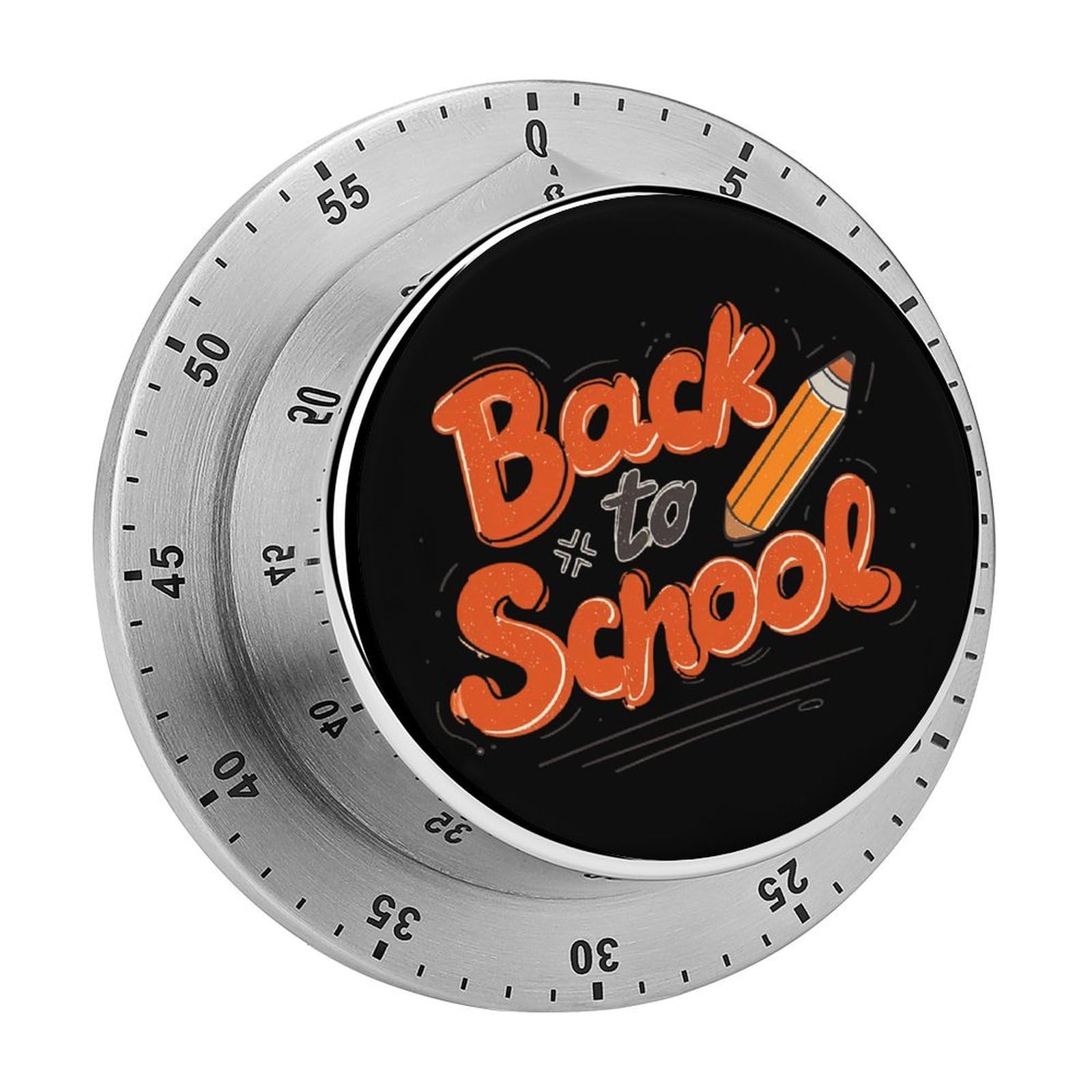 Back to School Mechanical Timer with Alarm for Kitchen Cooking Productivity Stainless Steel Timers