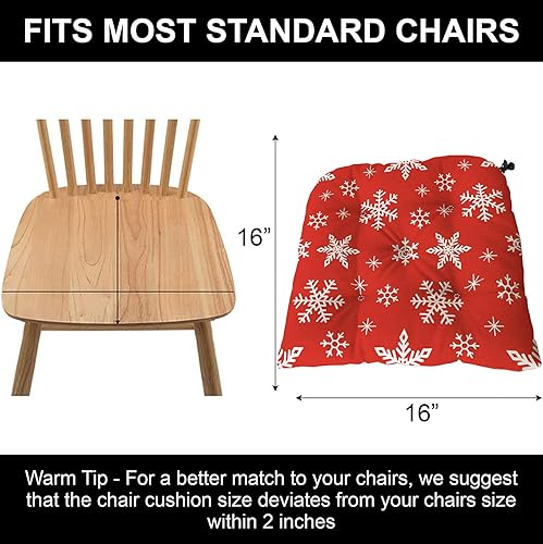Miniatura 2 de Chair Cushions for Dining Chairs 2 Pack Christmas Snow Gloves Pine Tree Snowman, U-Shaped Chair Cushions for Kitchen Dining Room Decor (Pine Tree, 2)