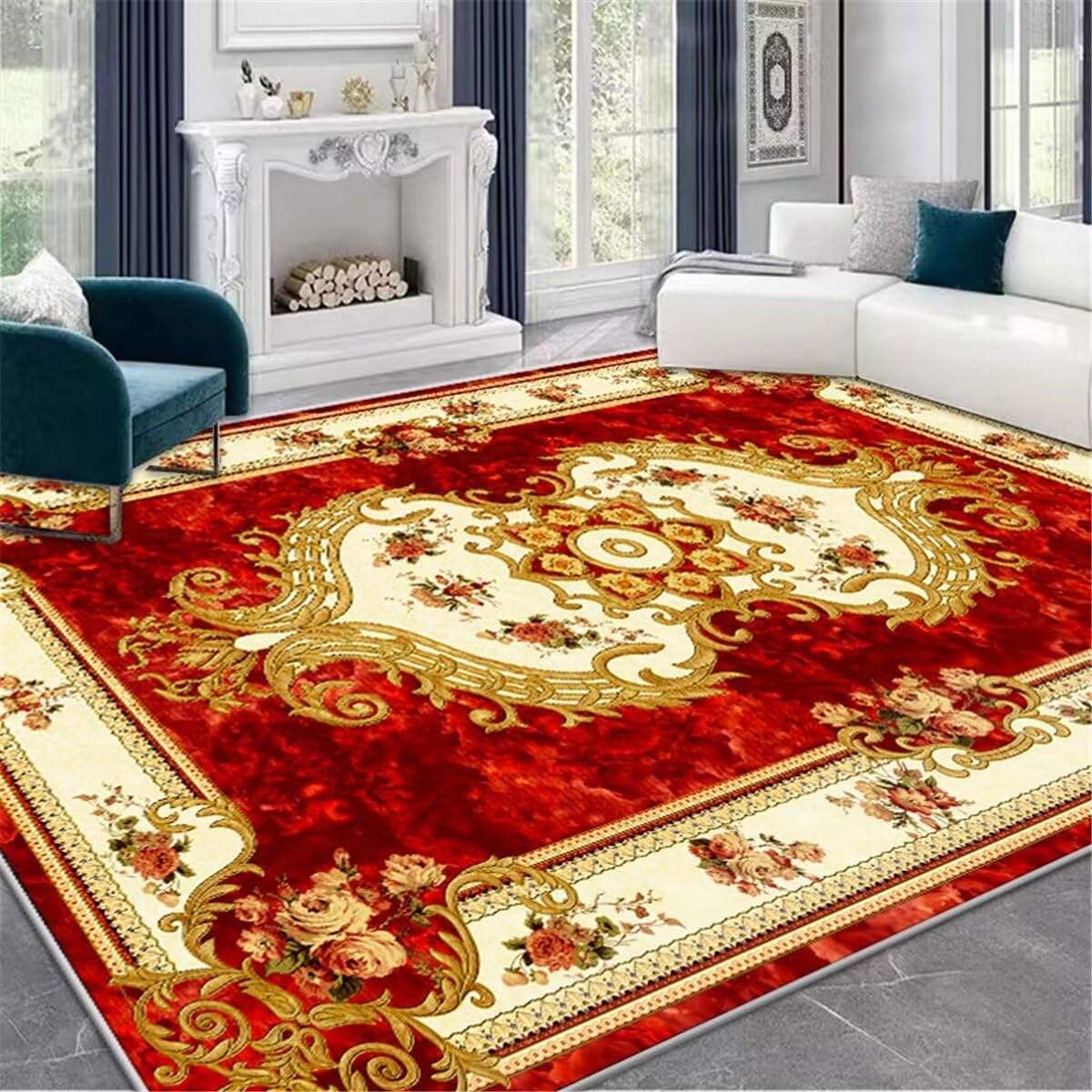 Tapis de fête rouge antidérapant pour transformer le salon ou une grande salle de réception