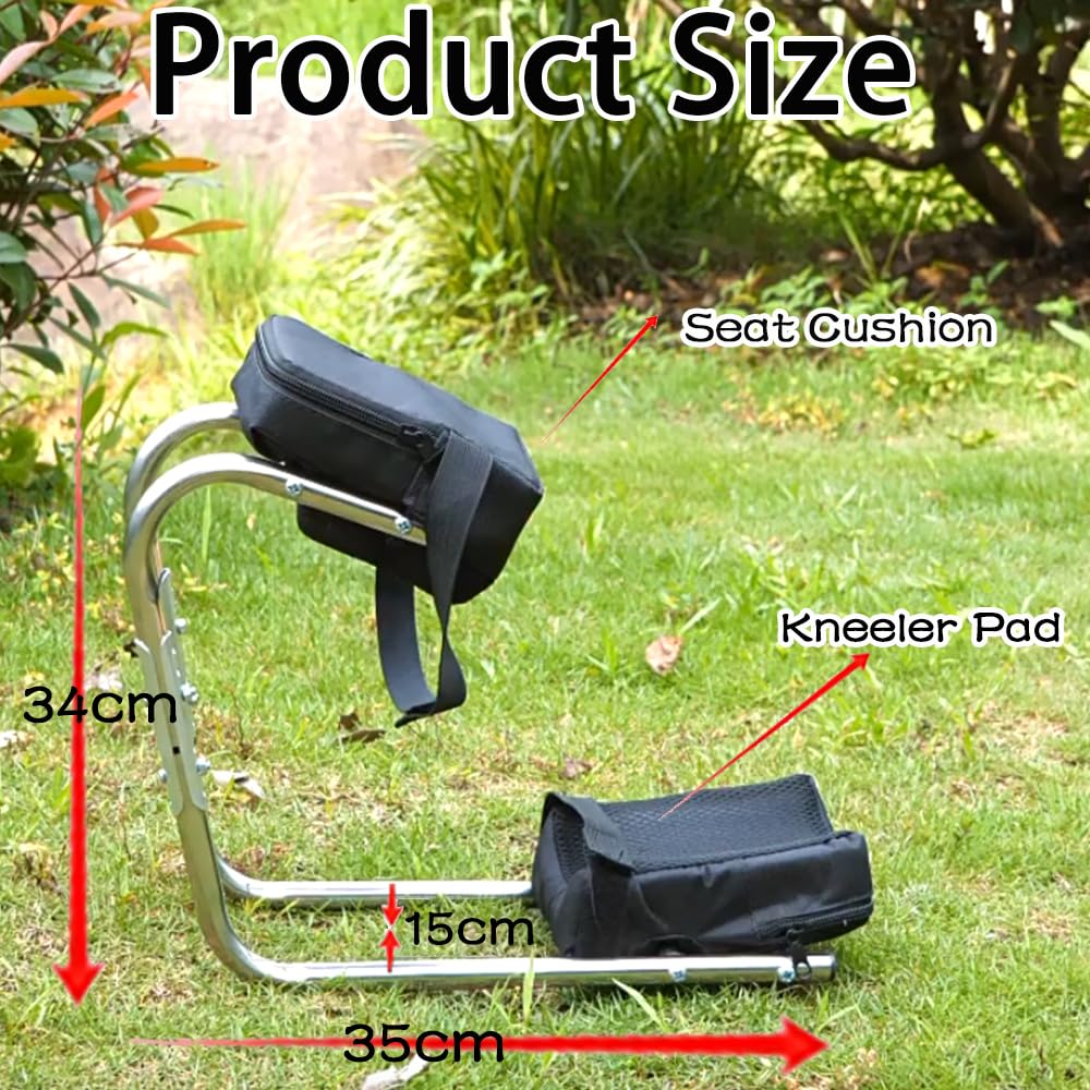 Asiento de rodilla ajustable mejorado para jardinería para jardinería segura, soporte para albañiles, incluye instrucciones en inglés (idioma español no garantizado)