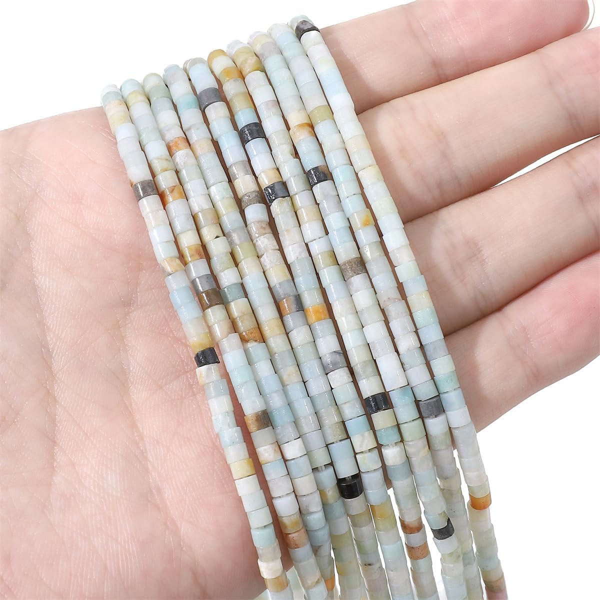 Natural Amazonite Short Cylinder Beads 2x3mm 155pcs Tube Loose Semi Gemstone Beads for Jewelry Making Design - Image 2