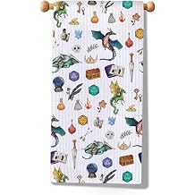 JXGZSO Video Game Kitchen Towel Video Game Lover Gift Geek Roleplaying Towel RPG Merchandise Game Towel