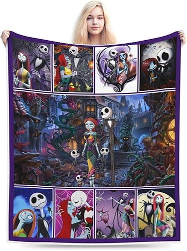 Manta de cama de anime antes de Navidad con divertida manta de cama de película de Jack, manta de Navidad de terror para todas las estaciones, manta disponible en Yaxa Venezuela