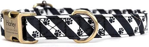 Vista 28 de Collar de perro personalizado con nombre y número de teléfono grabado, collar ajustable personalizado para cachorros, collar de algodón orgánico