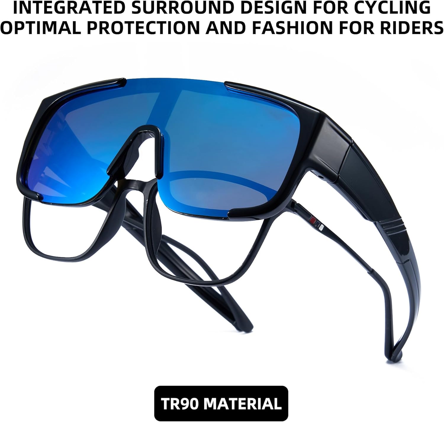 Cyxus Polarized Fit Over Glasses Sunglasses, Wrap-Around UV400 Protection Sport Sunglasses for Men Women P1346