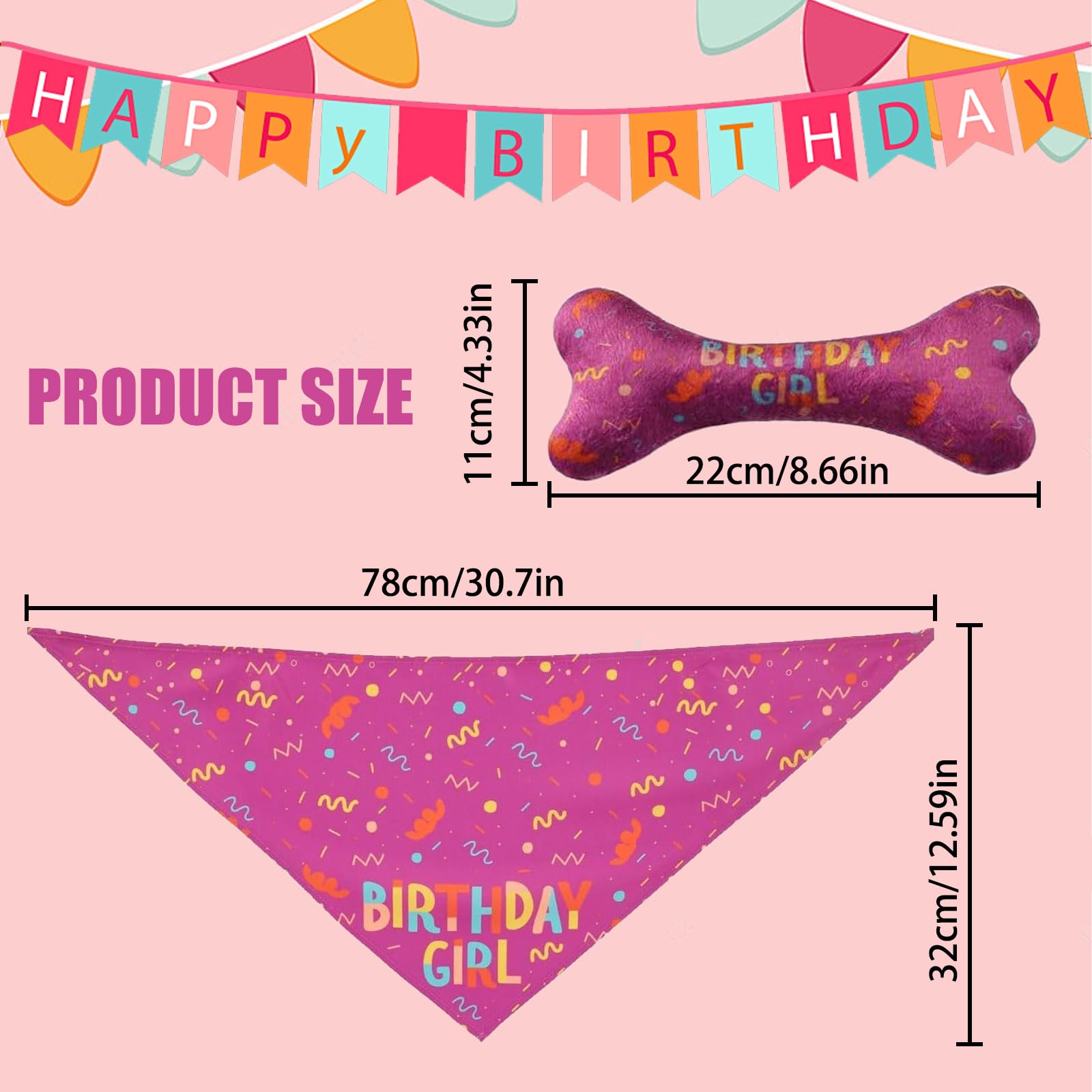 Bandana Compleanno Per Cani - Set Festivo Con Osso Giocattolo Per Feste Animali - Foto 2