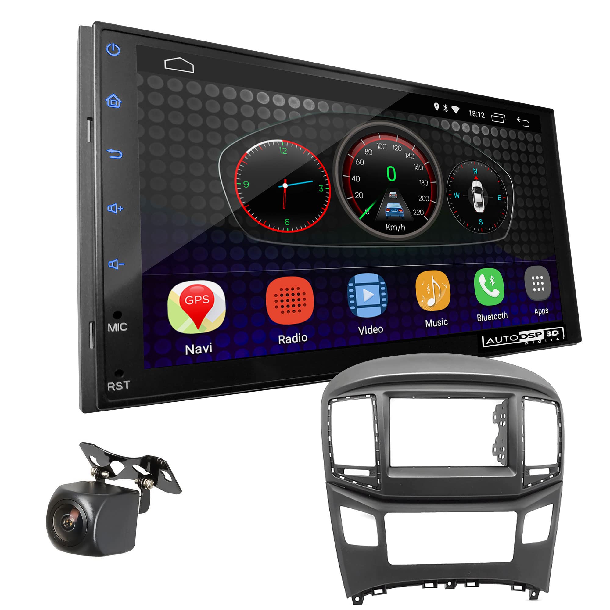 UGAR Compatible for Hyundai H-1, Starex, i800, iLoad, iMax 2015+ 7 Inch Android DSP 11.0 4GB+64GB DAB+ Car Radio HD Full Touch Screen GPS Navigation
