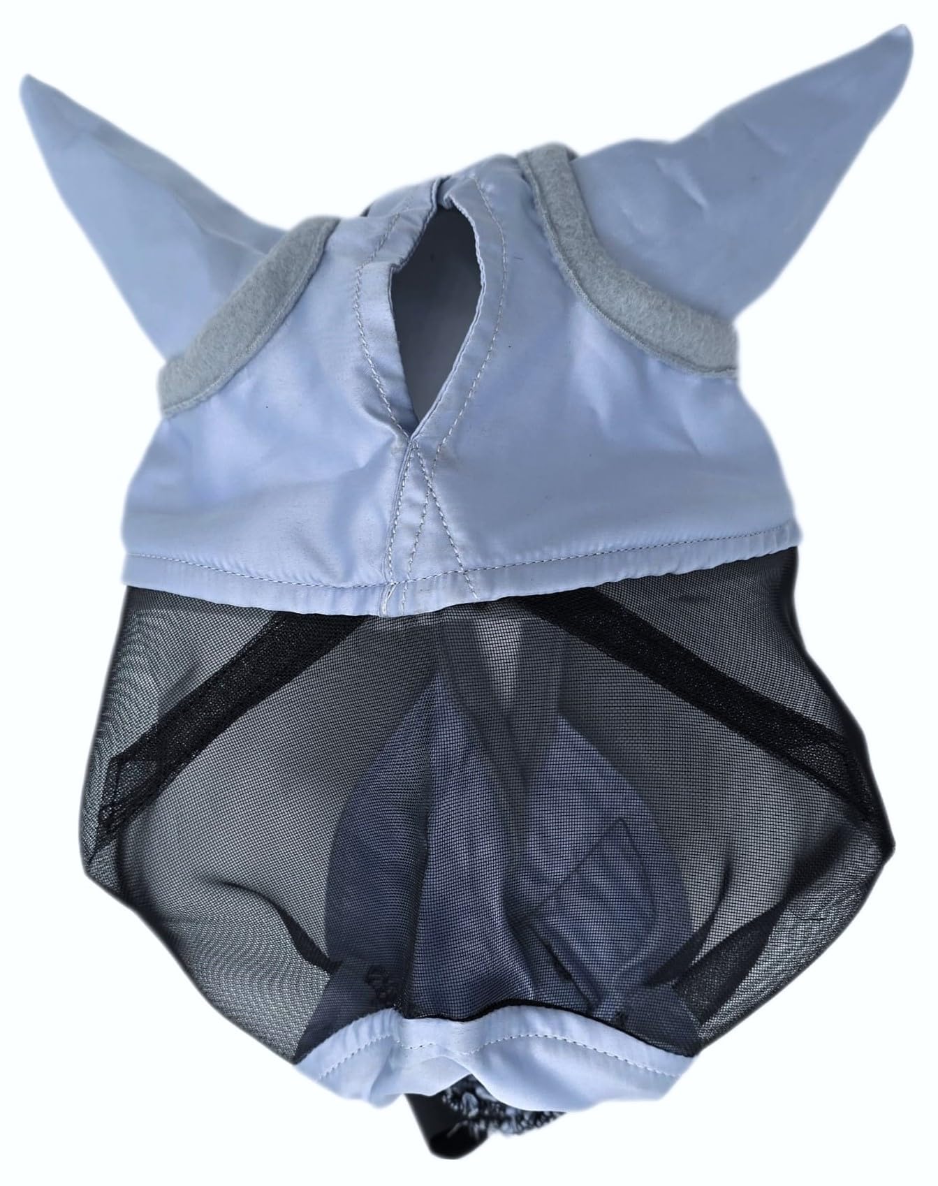 Fliegenmaske ohne Nasenteil MIT Ohren Fliegenhaube Lissy Minishetty Mini Shetty viel Augenfreiheit! Tysons Minipony Falabella Fliegenschutz (Minishetty, Grau - Schwarz)
