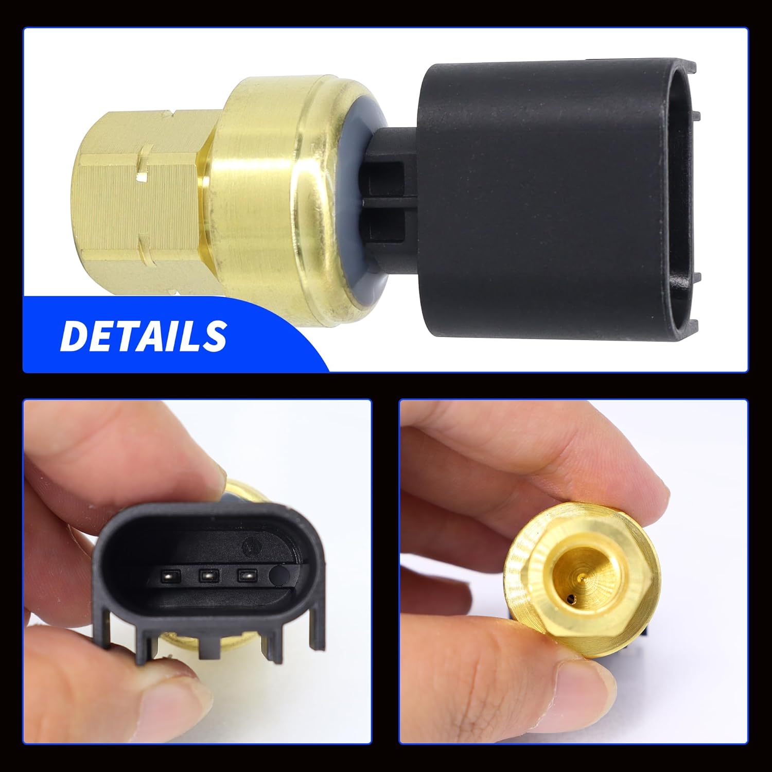 Fuel Injection Pressure Sensor Compatible with Chevrolet GMC Cadillac Buick Camaro Corvette Equinox Impala Malibu Silverado Tahoe Acadia Sierra Terrain Yukon Escalade 2013 2014 2015 2016 2017 2018