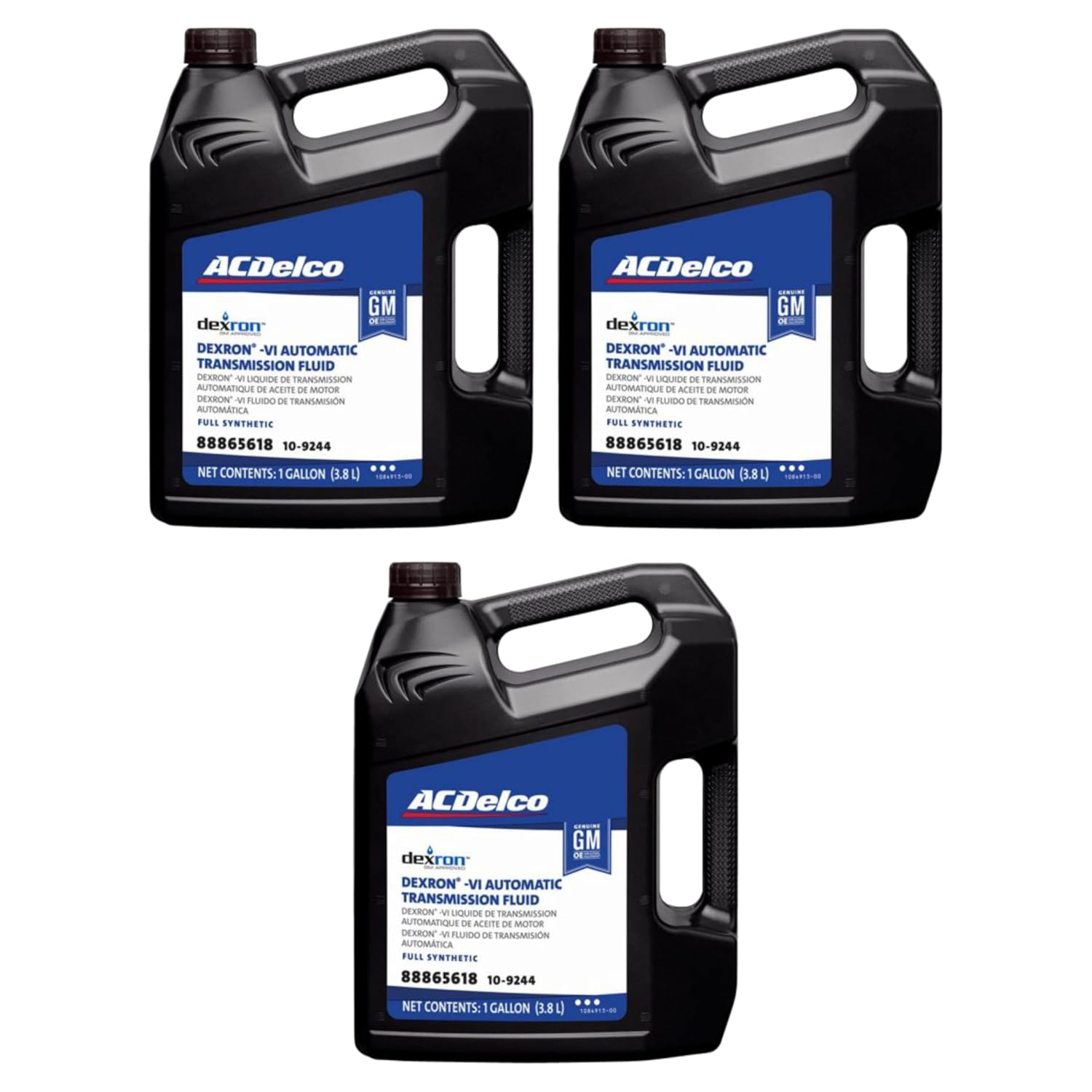 ACDelco GM 10-9244 (88865618) Original Equipment Dexron VI Full Synthetic Automatic Transmission Fluid - 1 gal (Case of 3)