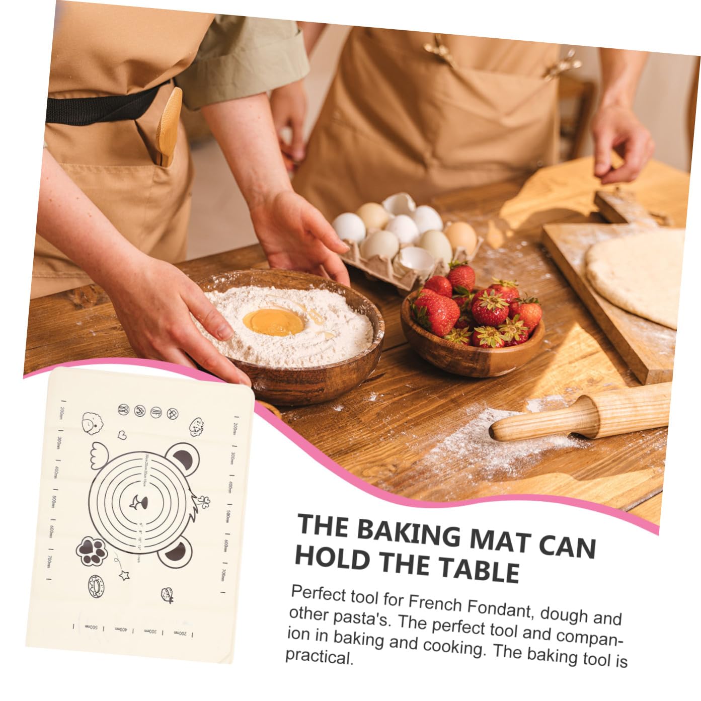 TOYANDONA Silikon-rollmatte Zum Backen Knetmatte Für Gebäck Hitzebeständige Arbeitsplattenmatte Rutschfeste Küchenmatte Lebensmittelechte Matte Zum Ausrollen