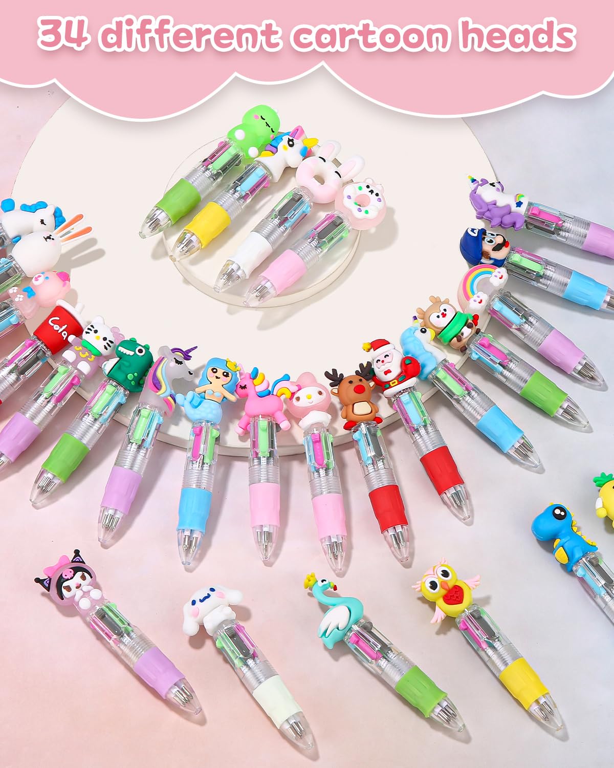 34 Penne Multicolore Per Bambini - 4 Colori, Cappucci Con Animali, Regalo Compleanno E Natale - Foto 9