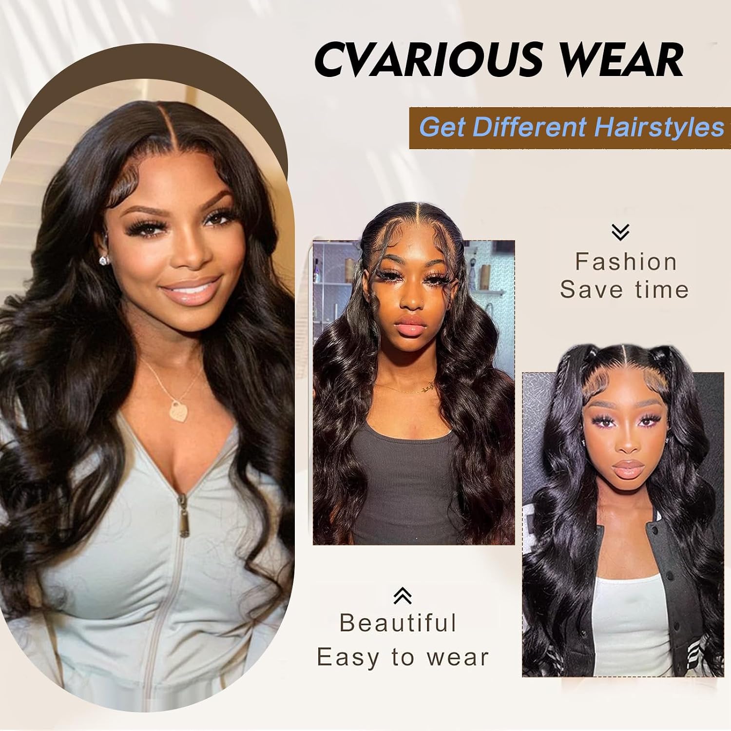 Mayou Dark Brown V Part Wig Long Body Wavy Upgrade U Part Synthetic Hair for Black Women 24Inch Full Head Clip In Hair Glueless Natural Wavy Women Wigs For Daily Use