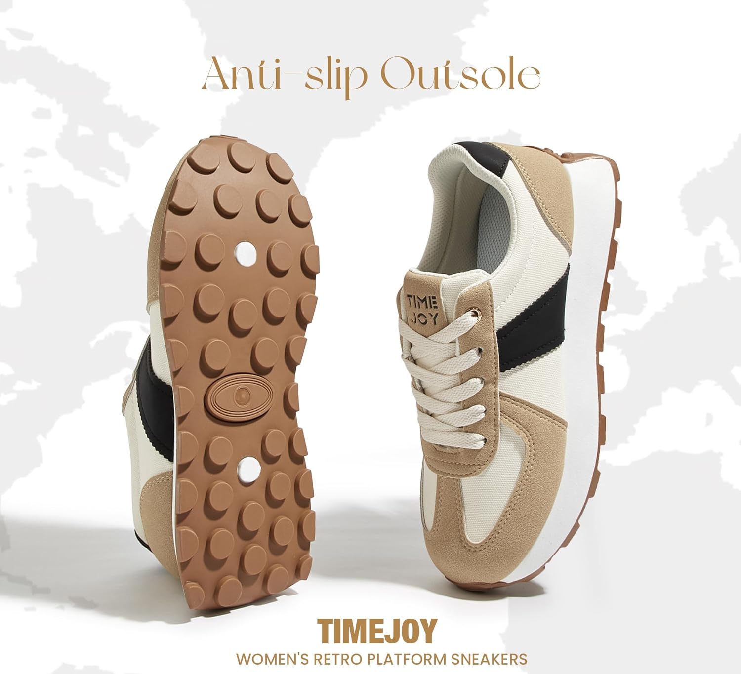 Women's Retro Platform Sneakers Wide Fit Fashion Tennis Shoes with Recyclable Material Insole Vintage-Inspired Comfort for Walking, Lifestyle & Casual - Image 4