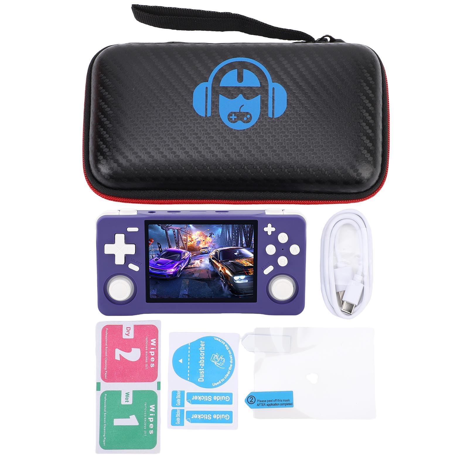 Bewinner Retro-Handheld-Spielekonsole, 3,5-Zoll-HD-Bildschirm, RK3326 64-Bit-Konsole mit 4000-mAh-, tragbarer Gaming-Player für N64 GBA SFC, unterstützt mehrere Emulatoren (128GB)