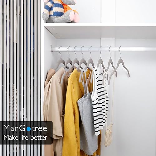 Miniatura 7 de ManGotree Paquete de 50 perchas de terciopelo para camisas para mujer, perchas de traje de 16.5 pulgadas con gancho giratorio de 360, perchas