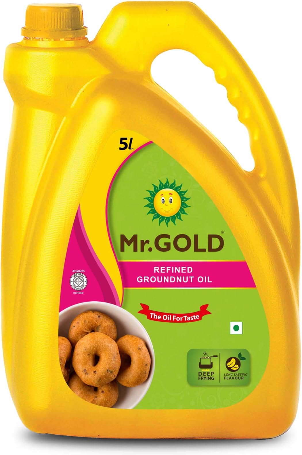 - Mr. Gold Refined Groundnut Oil Can, 5L | Pure | Natural | No preservatives | No artificial fragrances- Total 5L