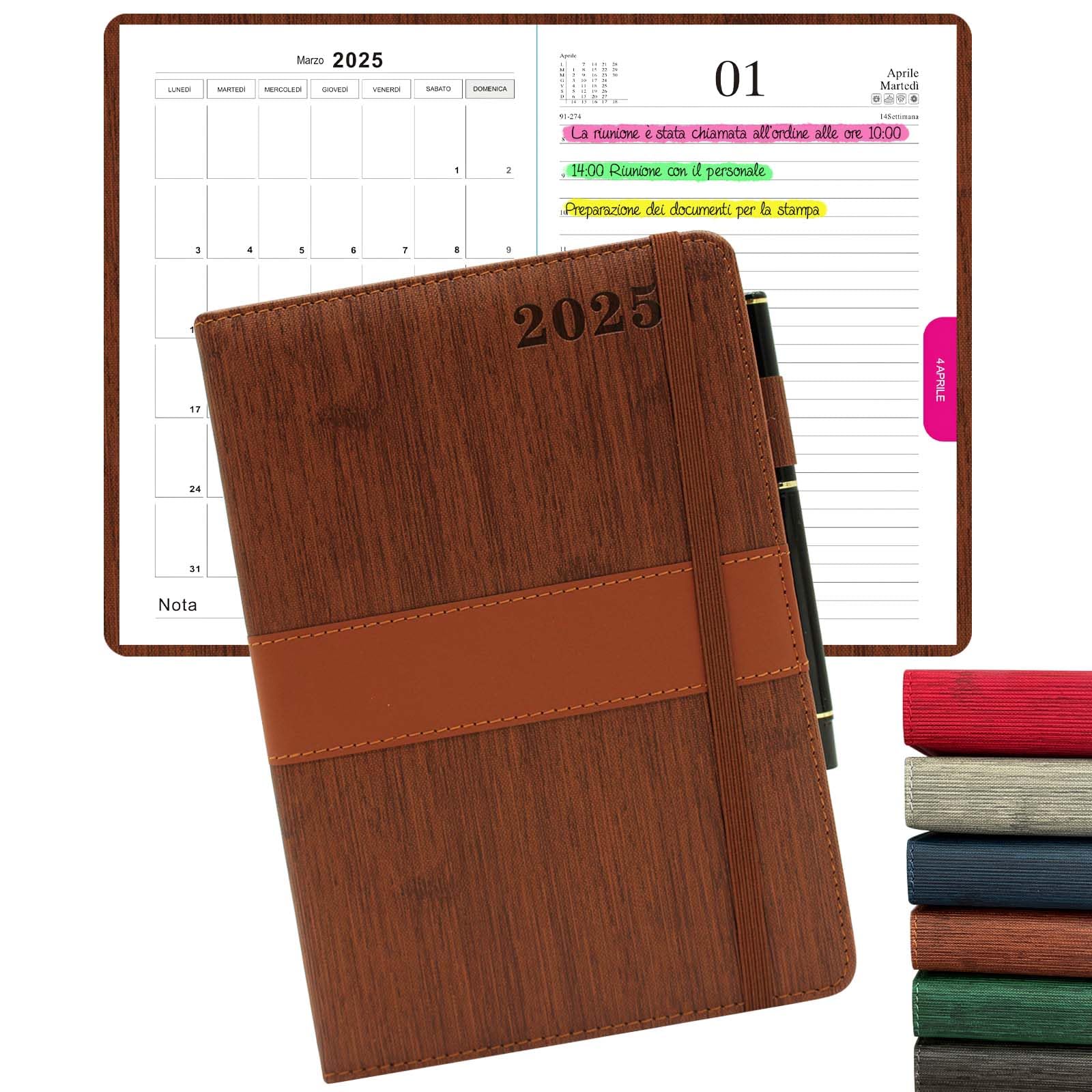 Agenda Giornaliera 2025-2026 A5 - Un Giorno Per Pagina, Copertina Rigida Blu, Con Portapenne - Foto 14