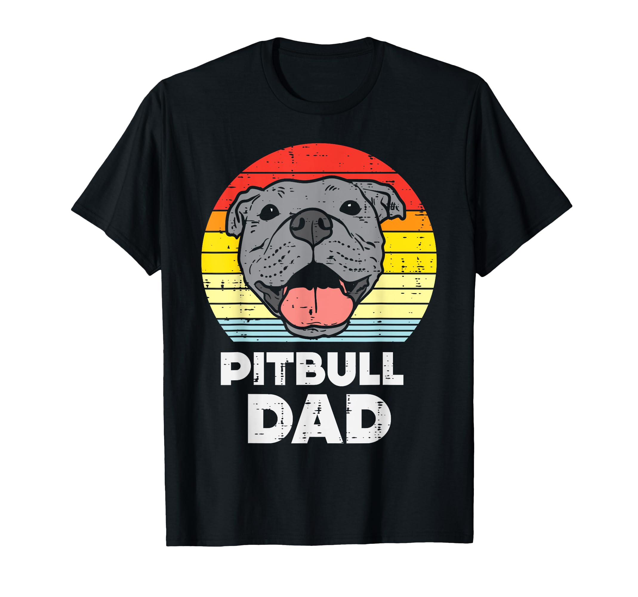 Pitbull Dad Sunset Retro Pittie Pitty Pet Dog Owner T-shirt Da